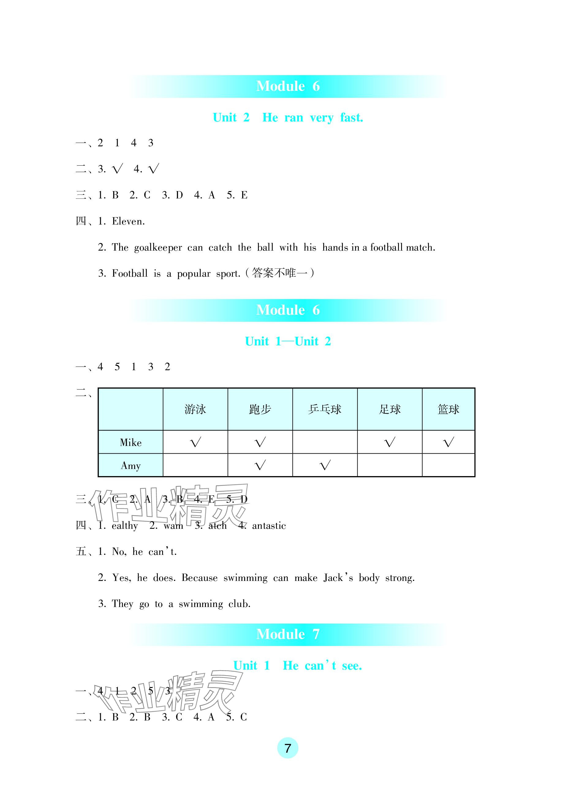 2023年學(xué)生基礎(chǔ)性作業(yè)五年級(jí)英語上冊外研版 參考答案第7頁