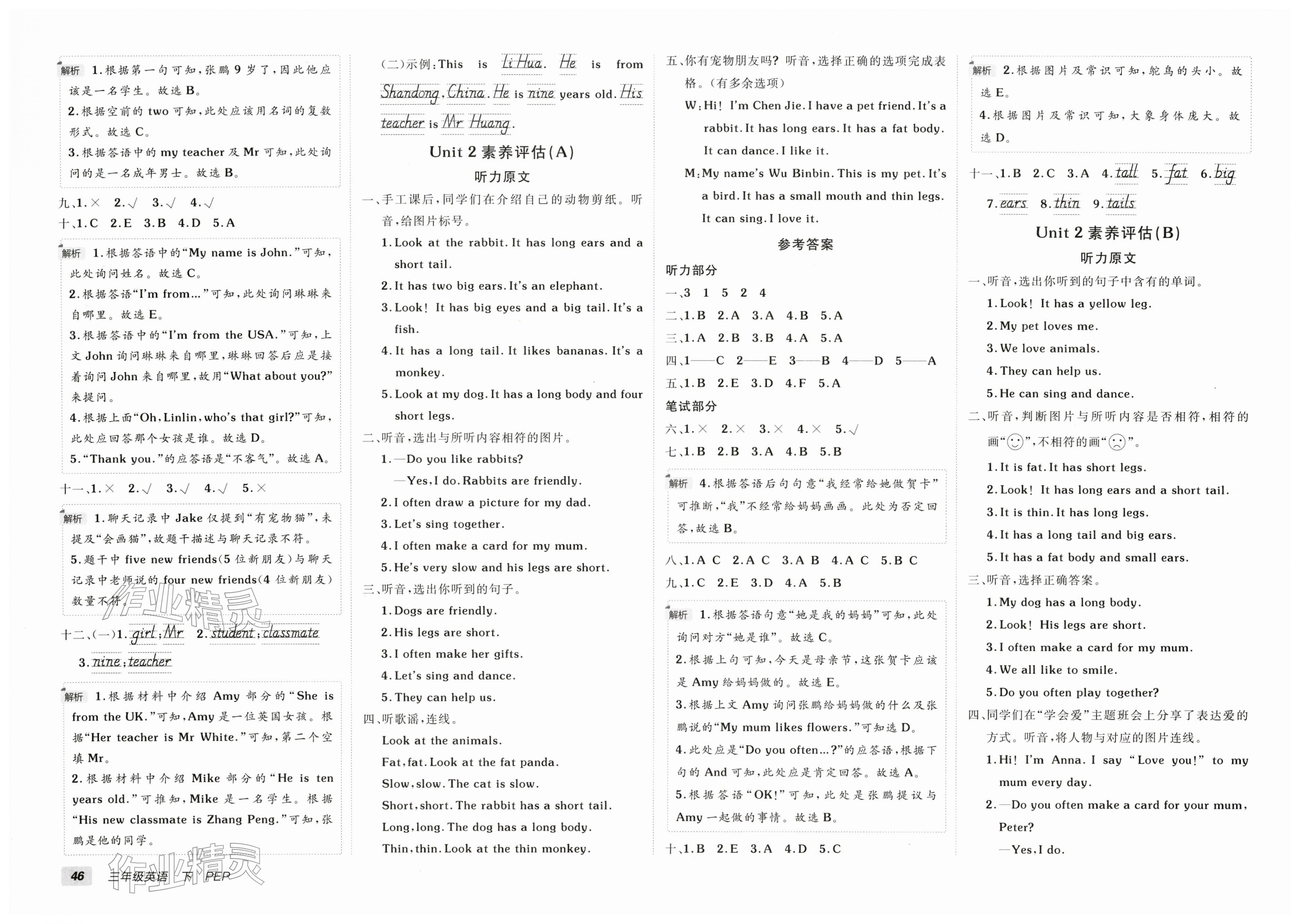 2026年海淀单元测试AB卷三年级英语下册人教版&nbsp;第2页