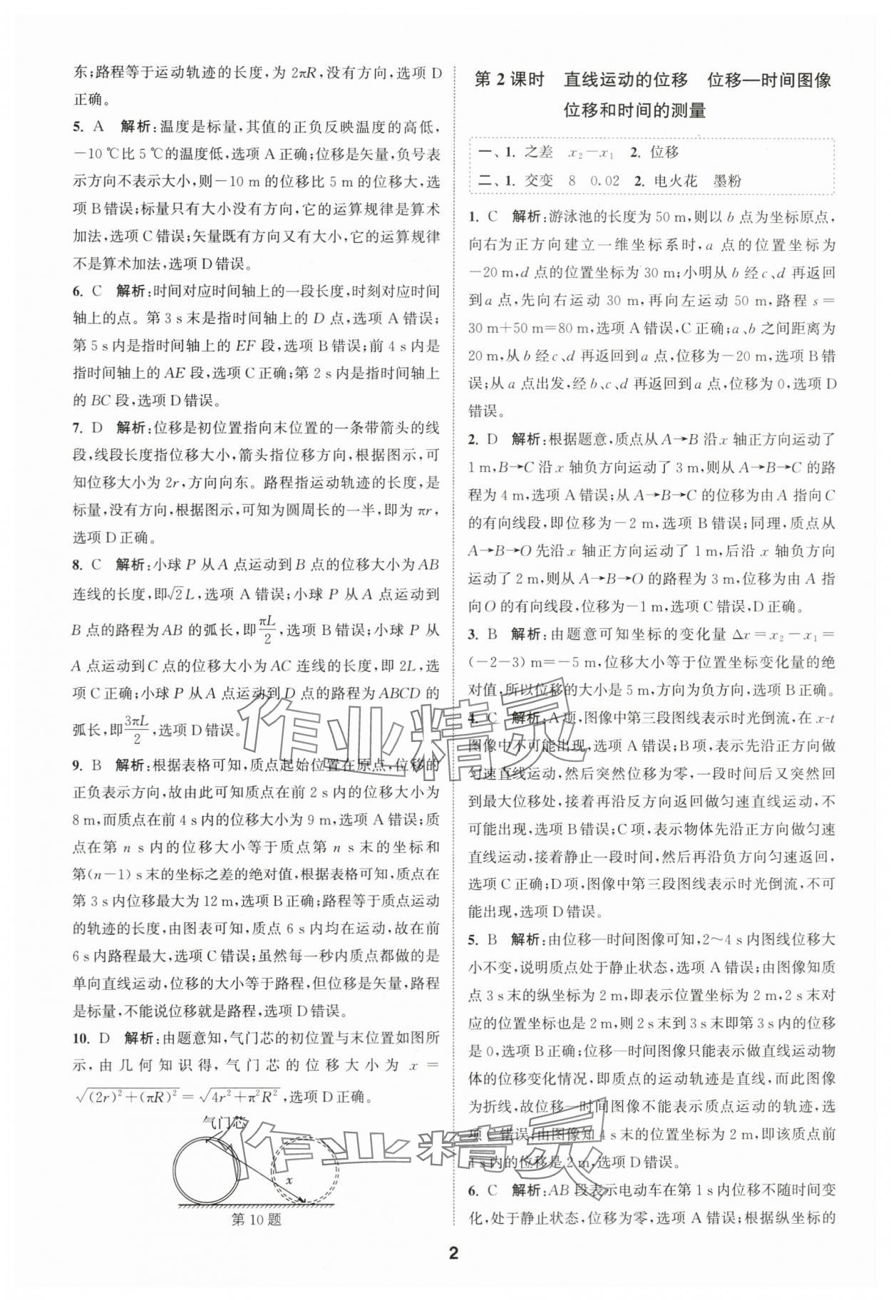 2023年通城學(xué)典課時(shí)作業(yè)本高中物理必修第一冊(cè)人教版江蘇專(zhuān)版 第2頁(yè)