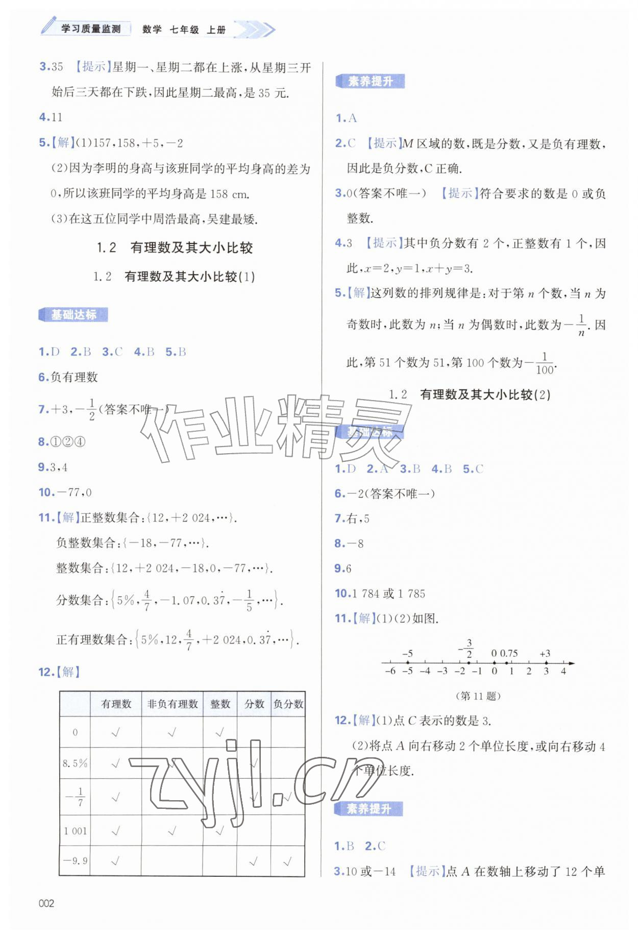 2026年学习质量监测七年级数学上册人教版&nbsp;第2页