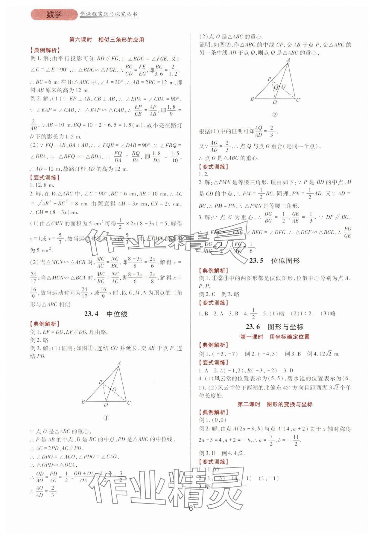 2023年新课程实践与探究丛书九年级数学上册北师大版 参考答案第6页