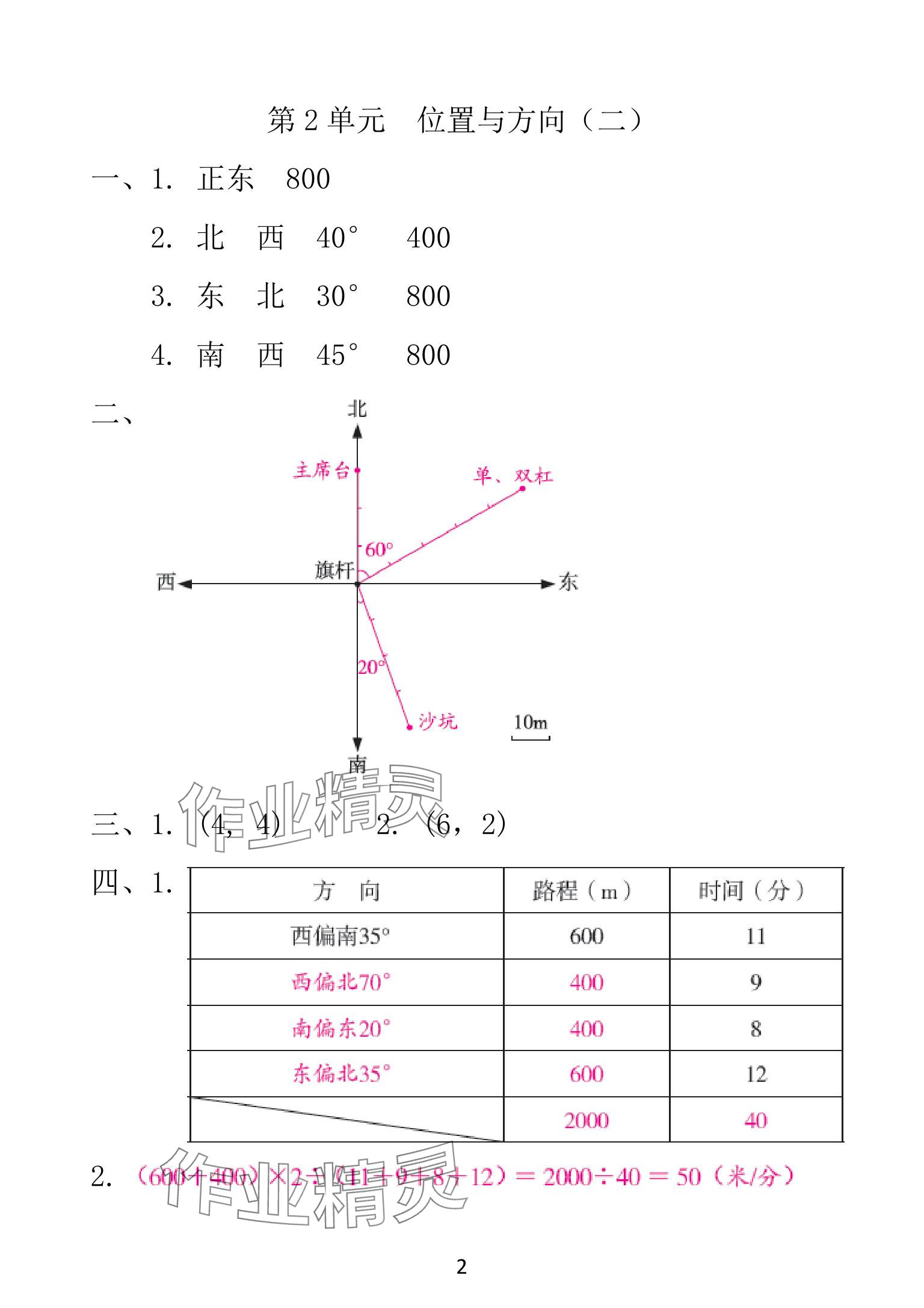 2025年一線名師總復(fù)習(xí)寒假作業(yè)海南出版社六年級數(shù)學(xué)人教版 參考答案第2頁