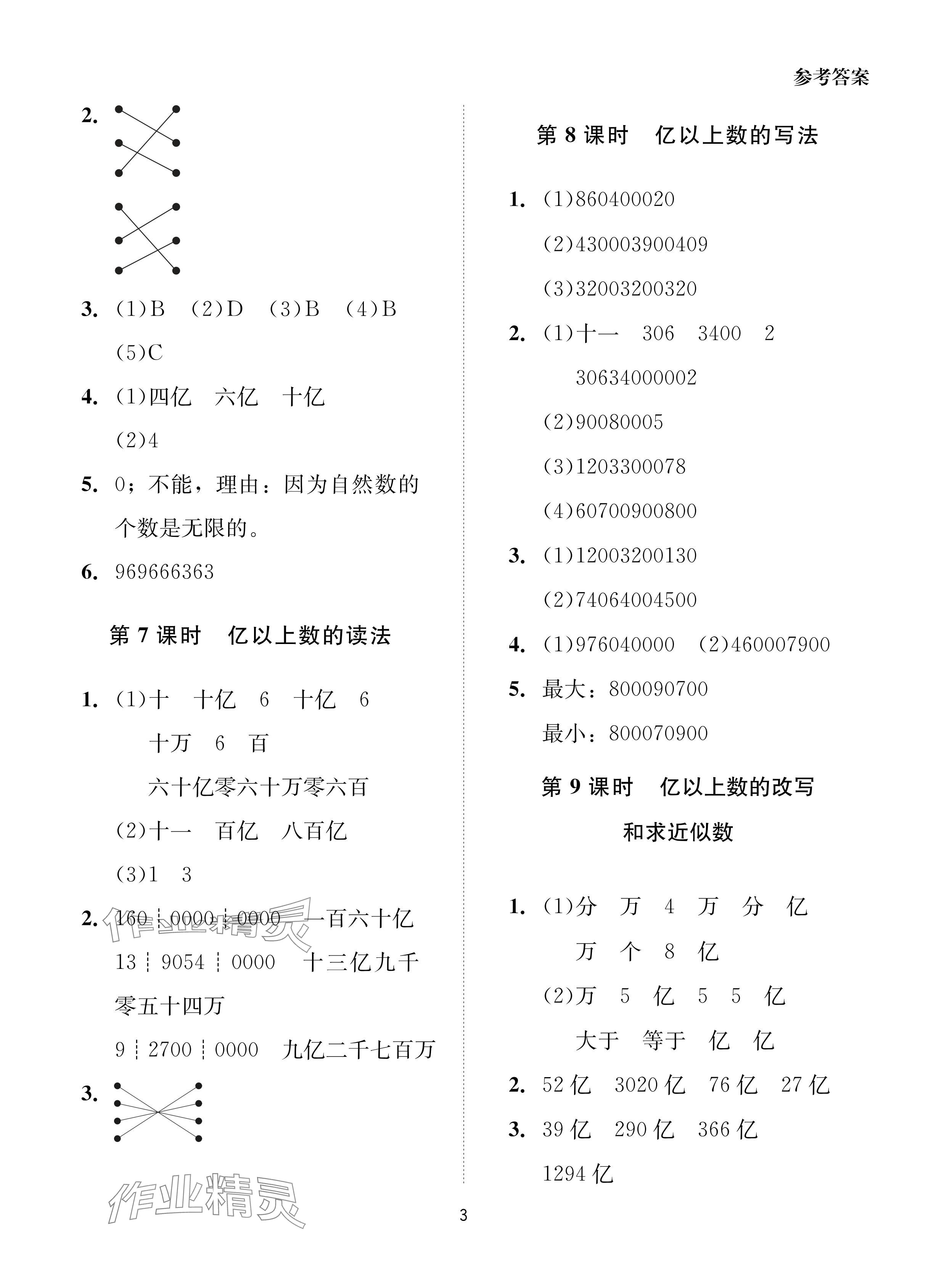 2024年同步學(xué)堂導(dǎo)學(xué)測(cè)四年級(jí)數(shù)學(xué)上冊(cè)人教版 參考答案第3頁(yè)