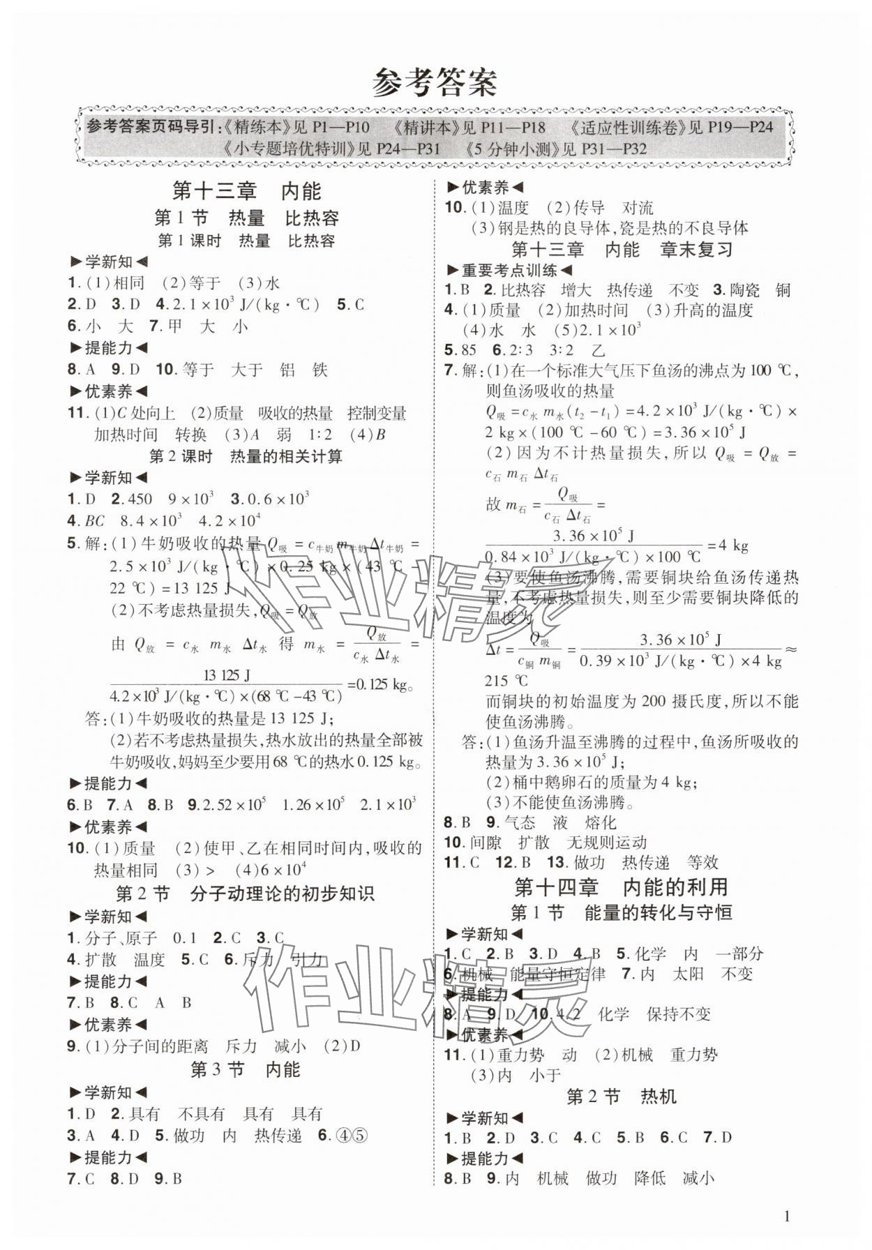 2025年同步冲刺九年级物理全一册人教版 第1页
