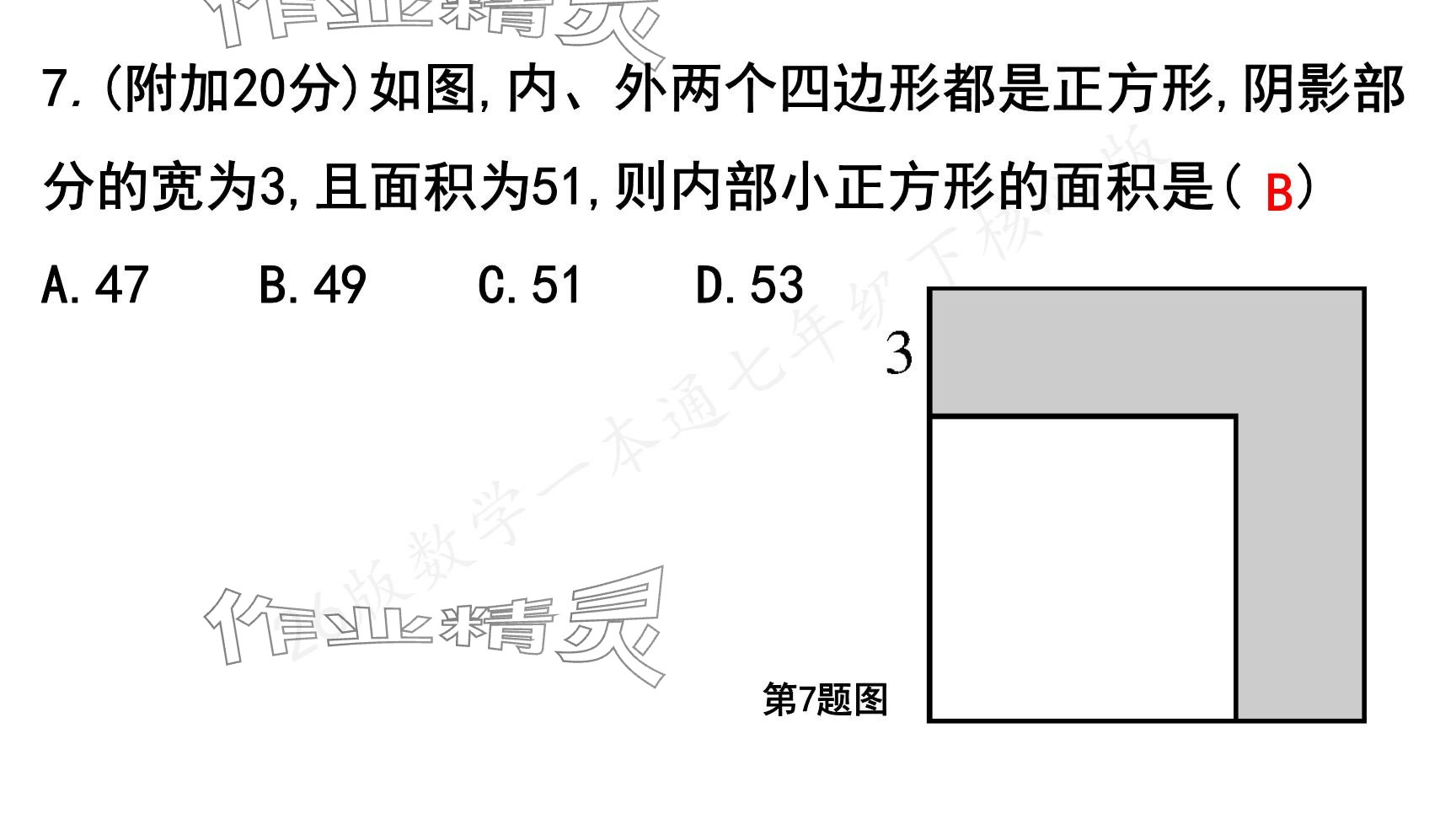 2025年一本通武漢出版社七年級數(shù)學(xué)下冊北師大版核心版 參考答案第33頁