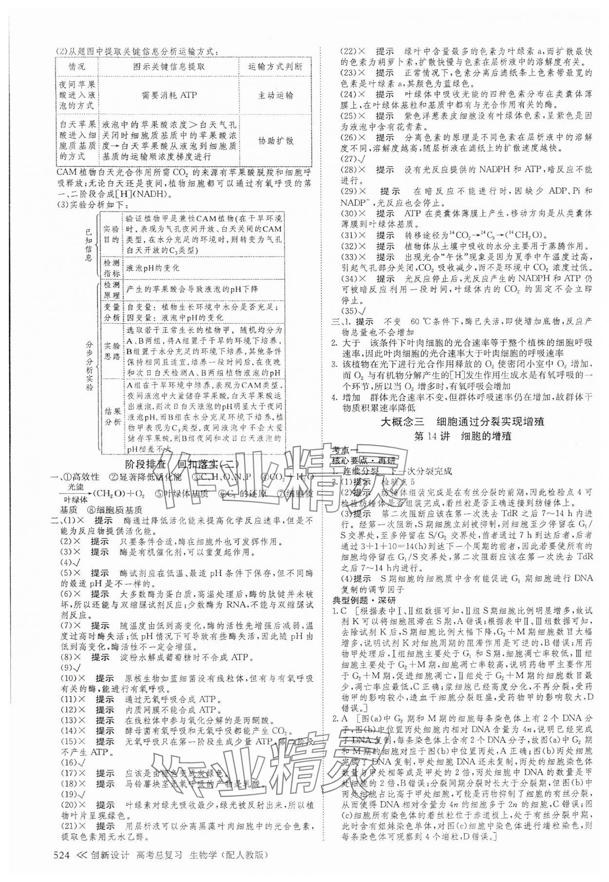 2025年創新設計高考總復習高中生物 參考答案第18頁