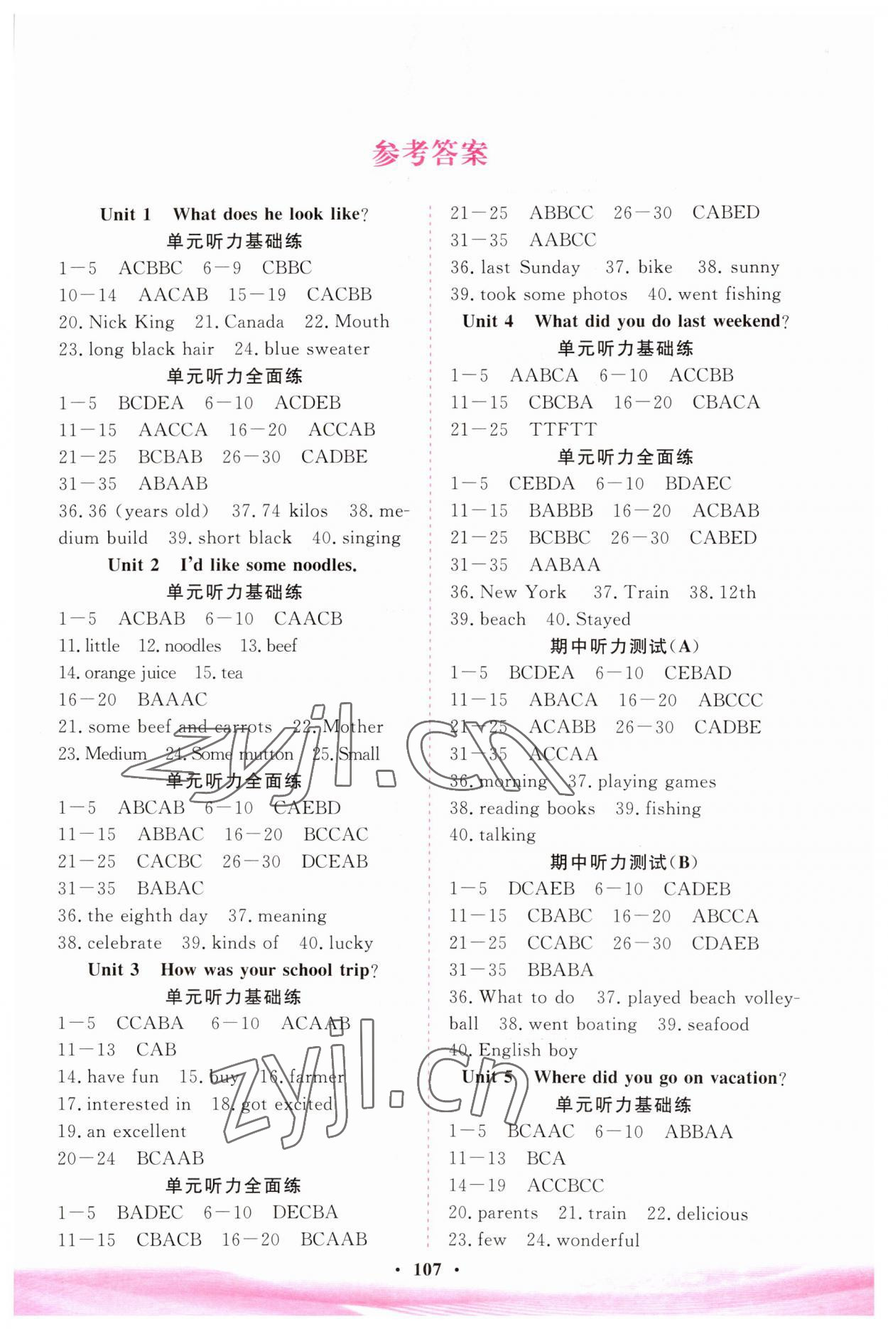 2023年HOT英語(yǔ)聽(tīng)力山東畫(huà)報(bào)出版社七年級(jí)英語(yǔ)上冊(cè)五四制 第1頁(yè)