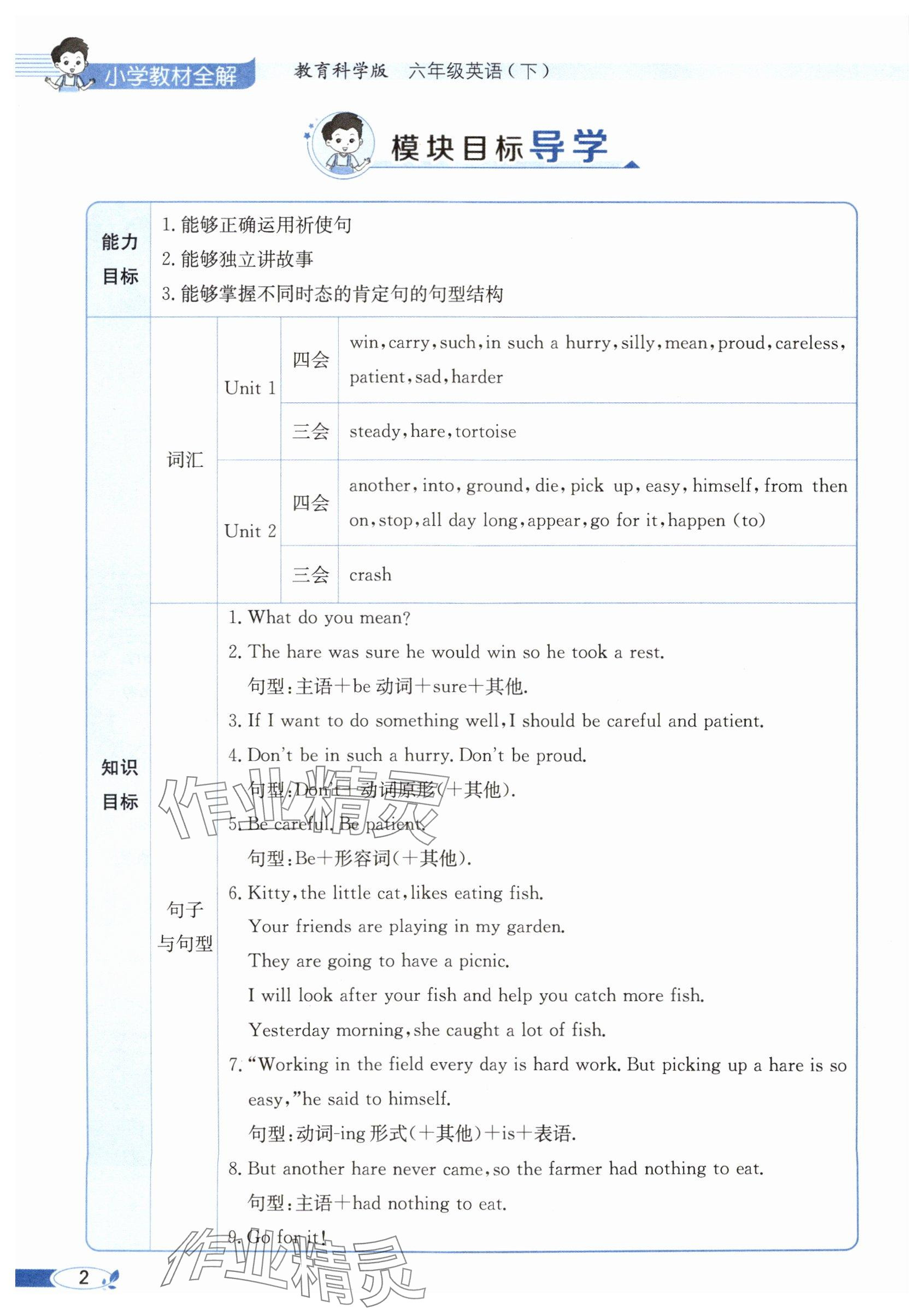 2025年教材課本六年級英語下冊教科版 參考答案第2頁