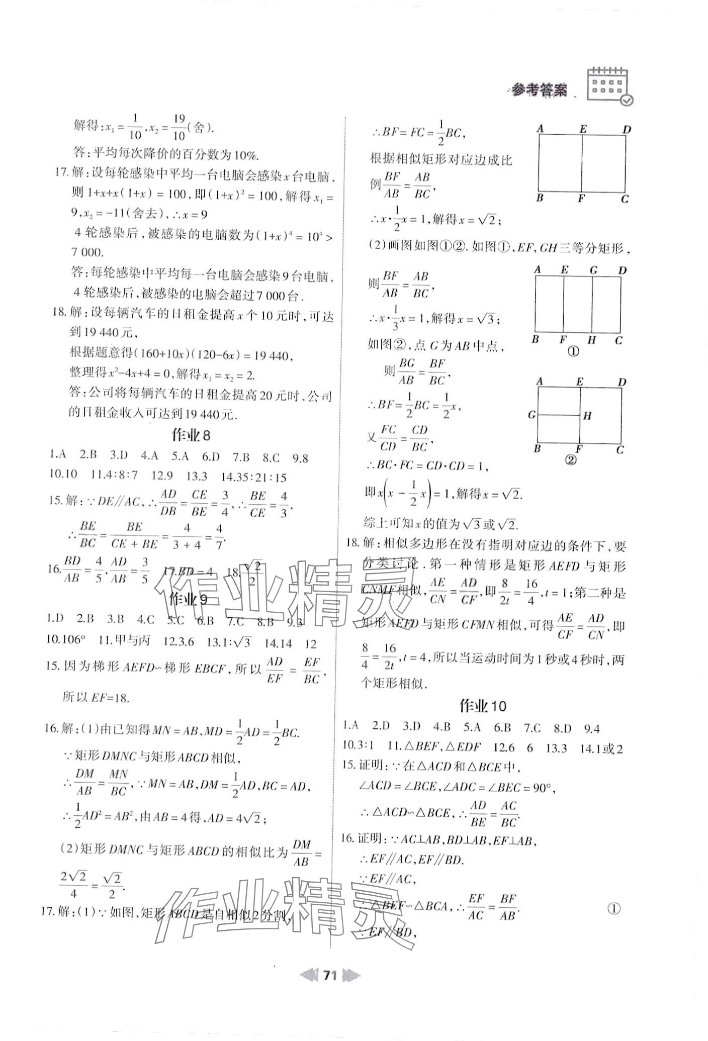 2024年寒假作业兰州大学出版社九年级数学华师大版 第3页