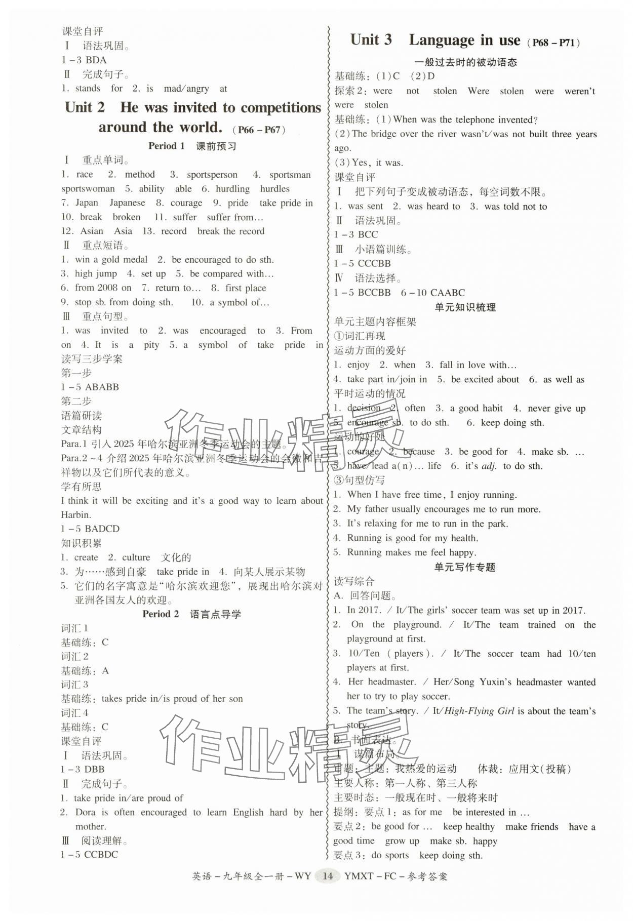 2025年分層導(dǎo)學(xué)案九年級(jí)英語(yǔ)全一冊(cè)外研版&nbsp;第14頁(yè)