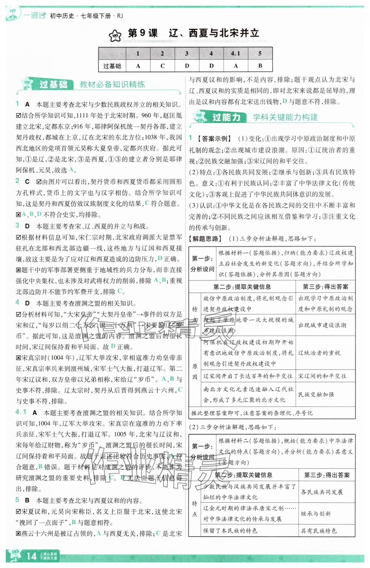 2025年一遍過七年級(jí)歷史下冊(cè)人教版 第14頁