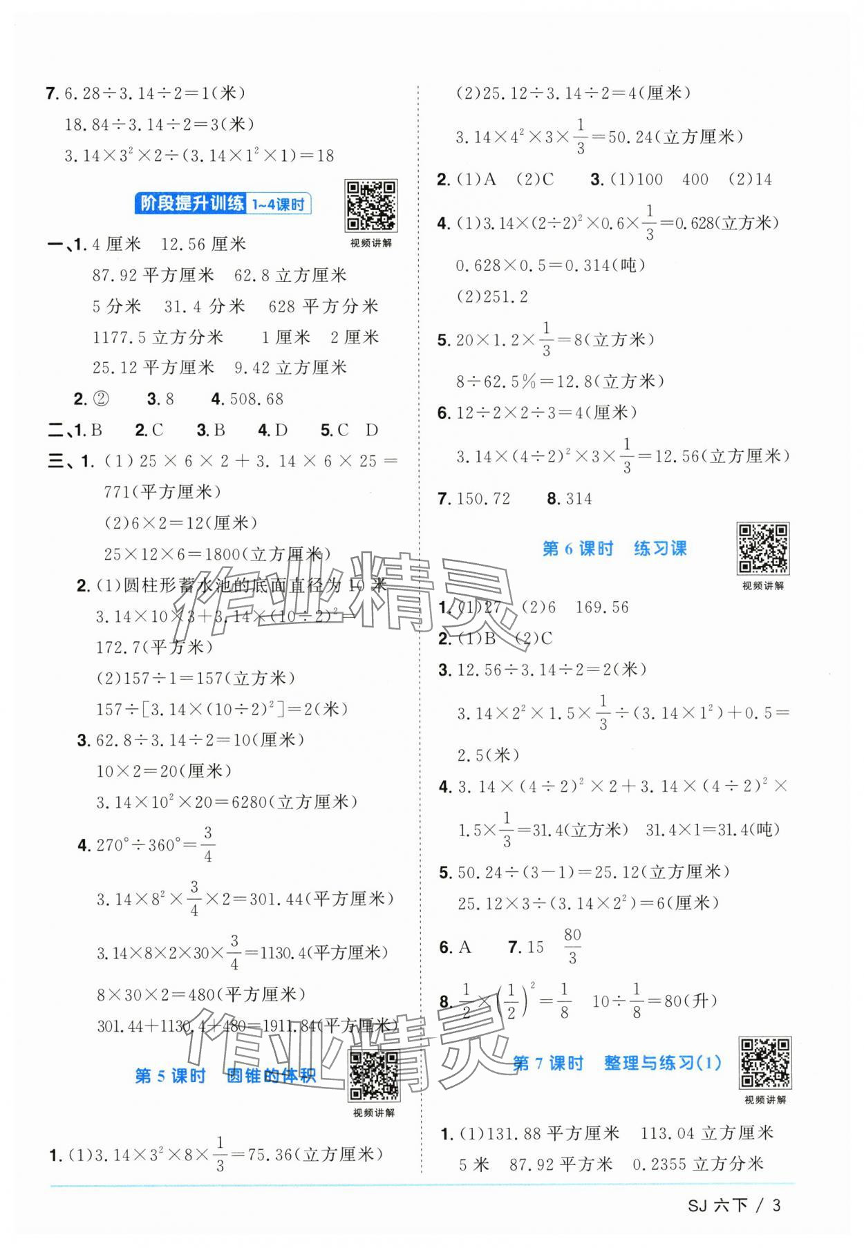 2025年陽光同學(xué)課時(shí)提優(yōu)訓(xùn)練六年級數(shù)學(xué)下冊蘇教版 第3頁