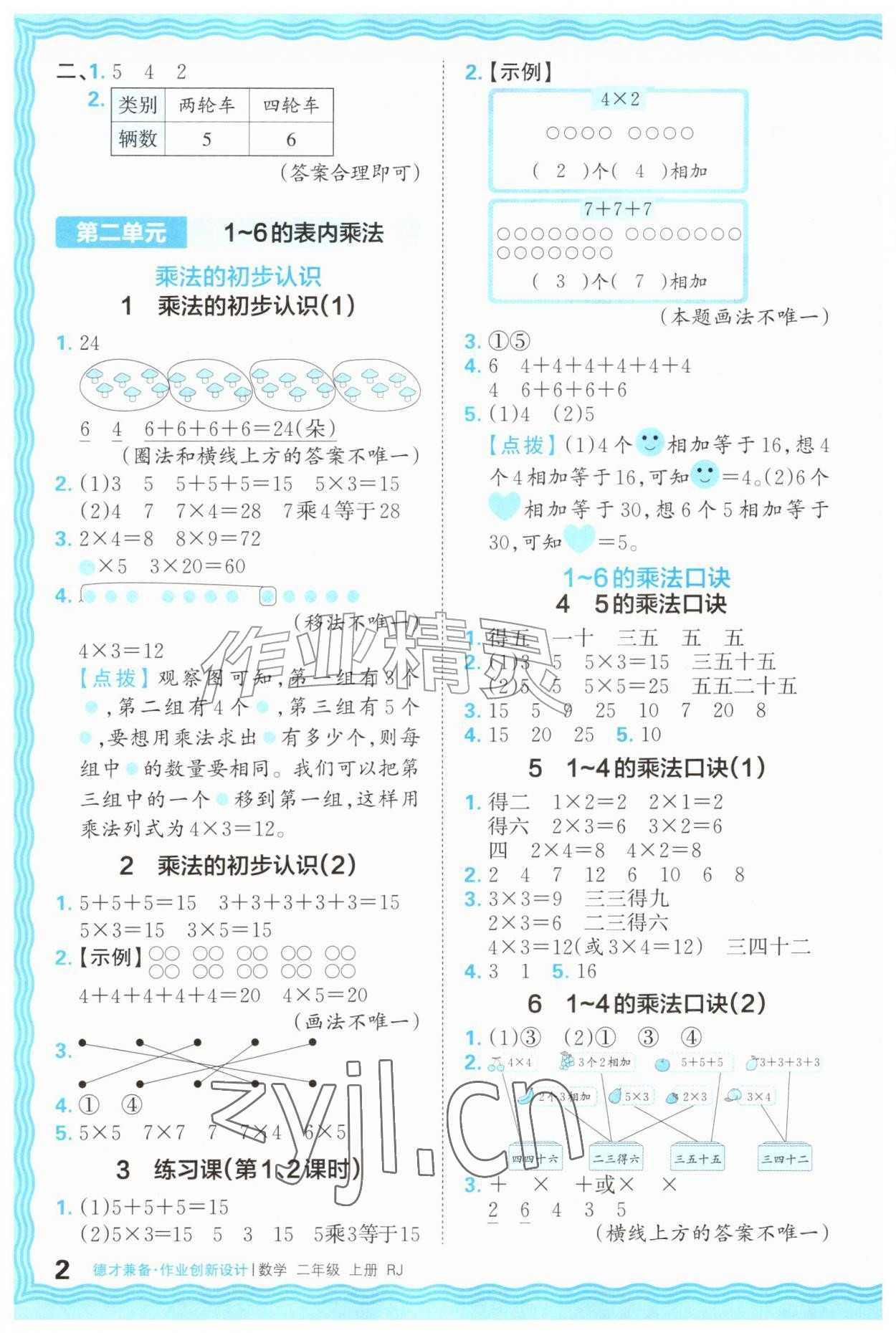 2026年王朝霞德才兼备作业创新设计二年级数学上册人教版&nbsp;第2页