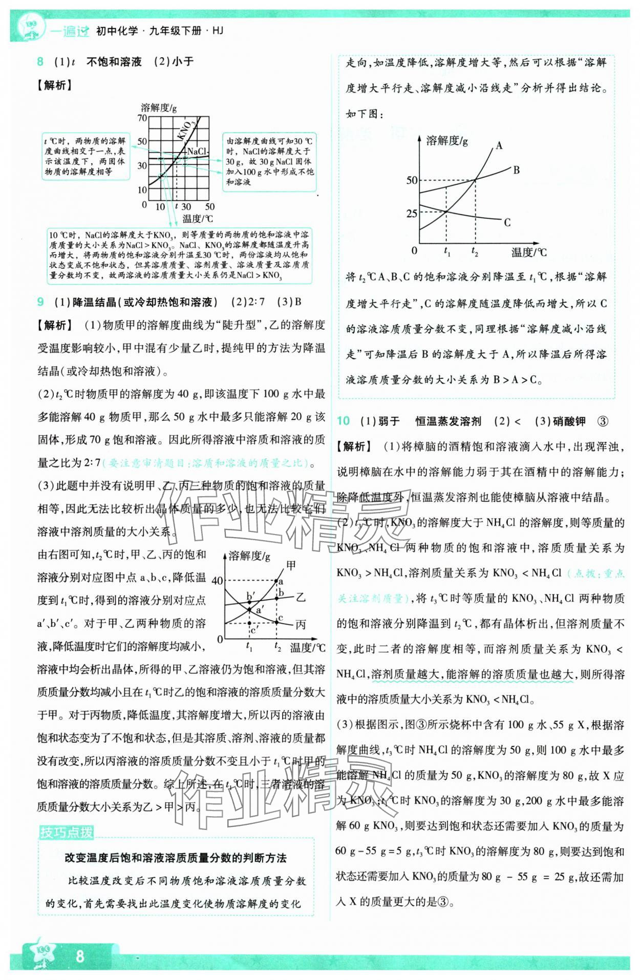 2024年一遍過(guò)九年級(jí)初中化學(xué)下冊(cè)滬教版 第8頁(yè)