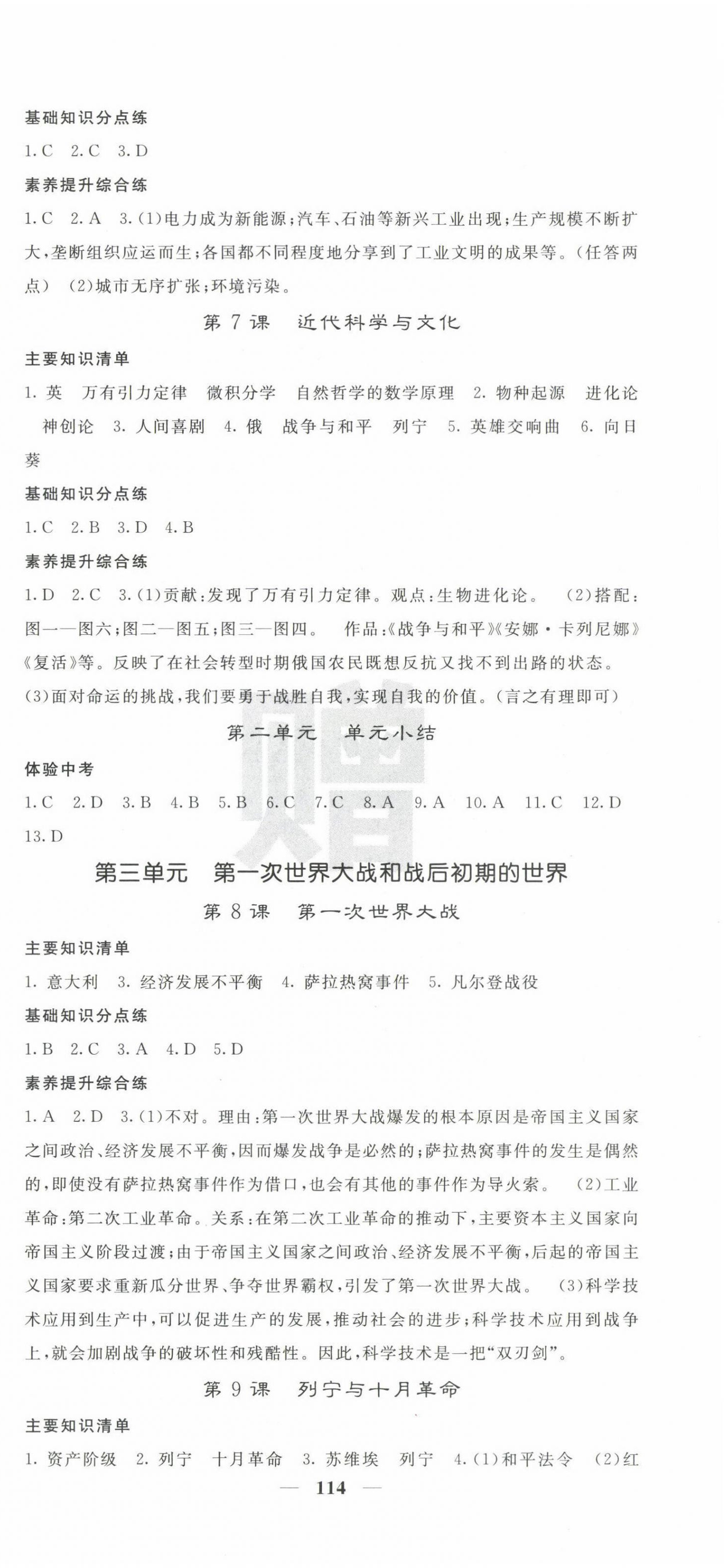 2025年名校課堂內外九年級歷史下冊人教版 第3頁