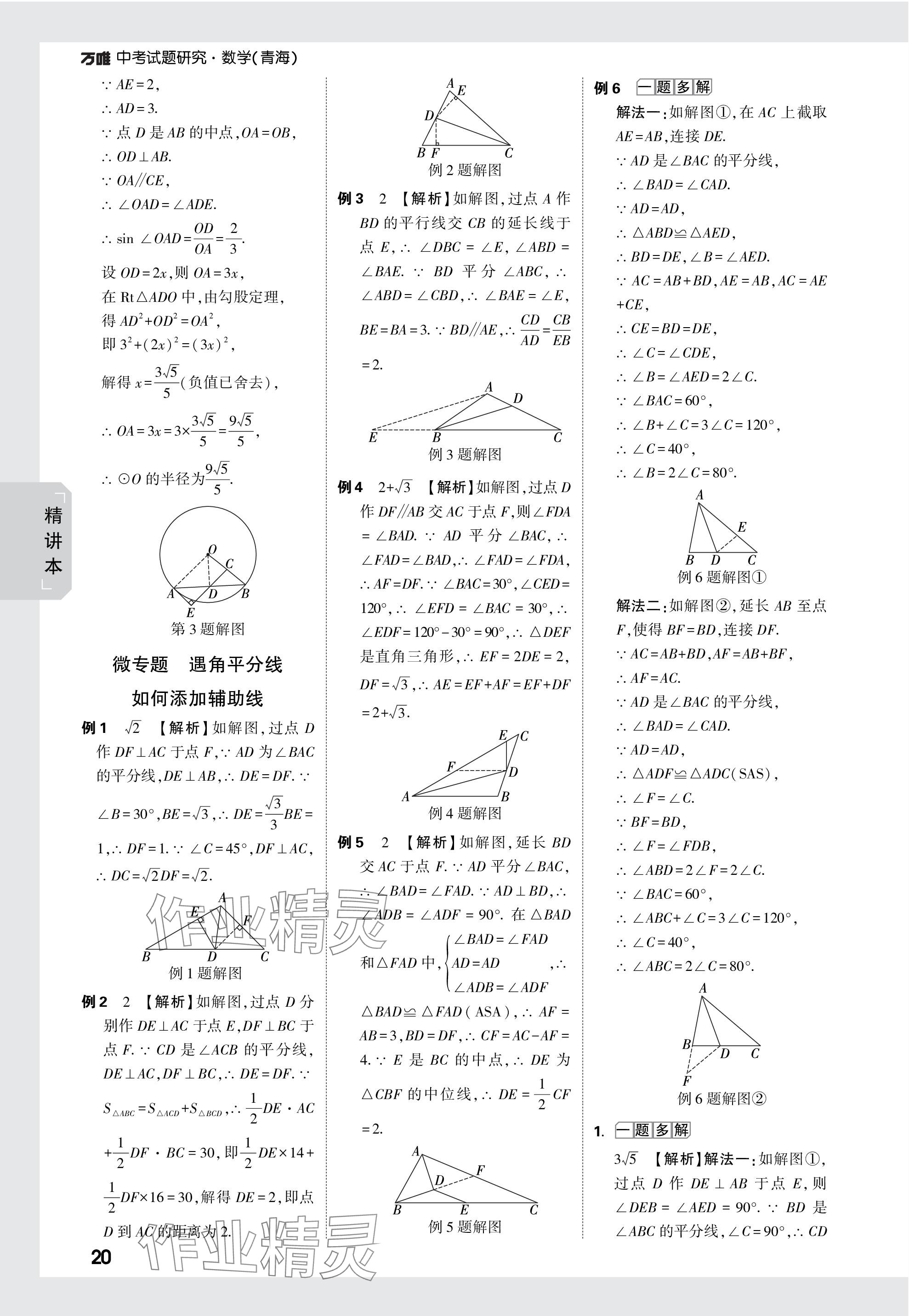 2024年万唯中考试题研究数学青海专版 参考答案第20页