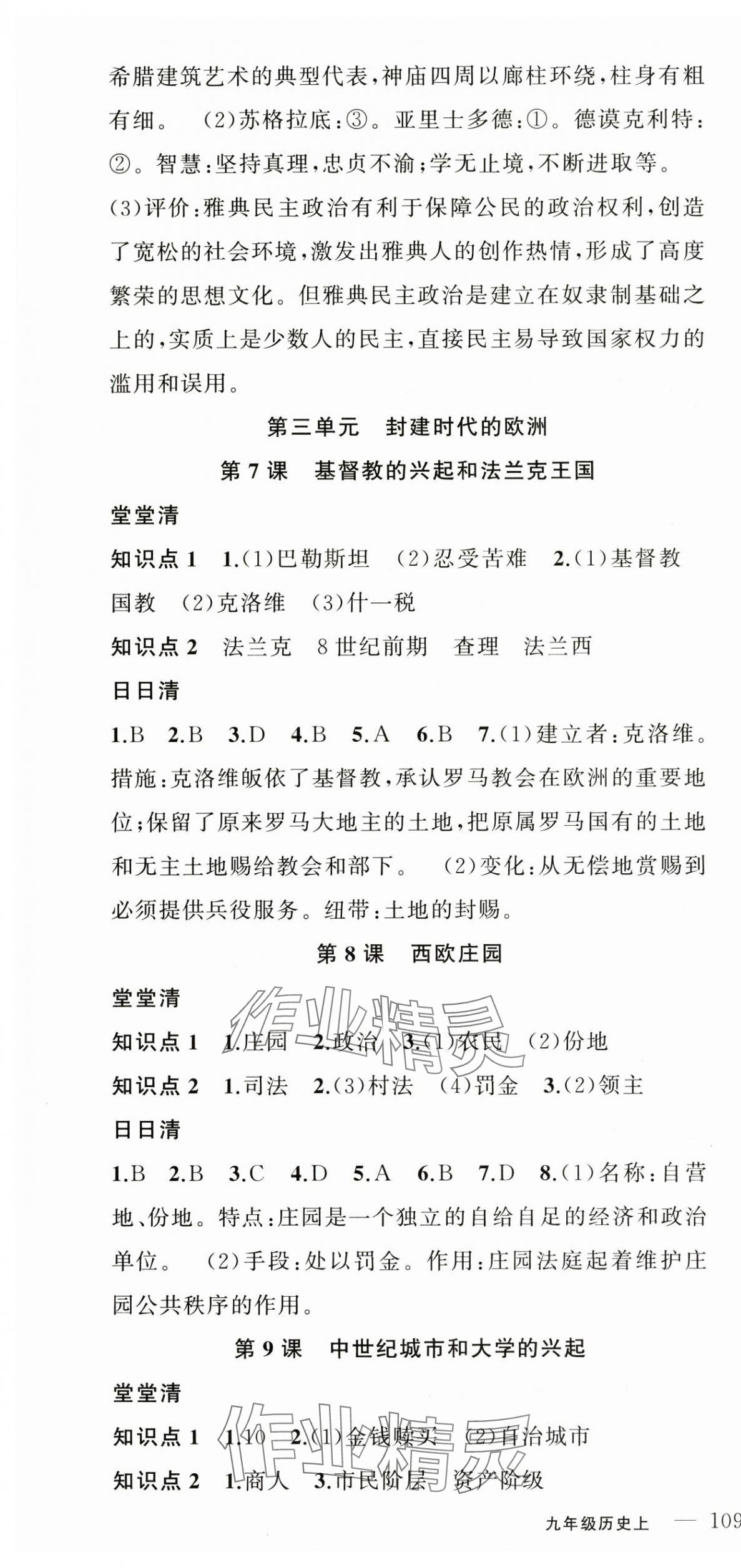 2025年四清导航九年级历史上册人教版 第4页