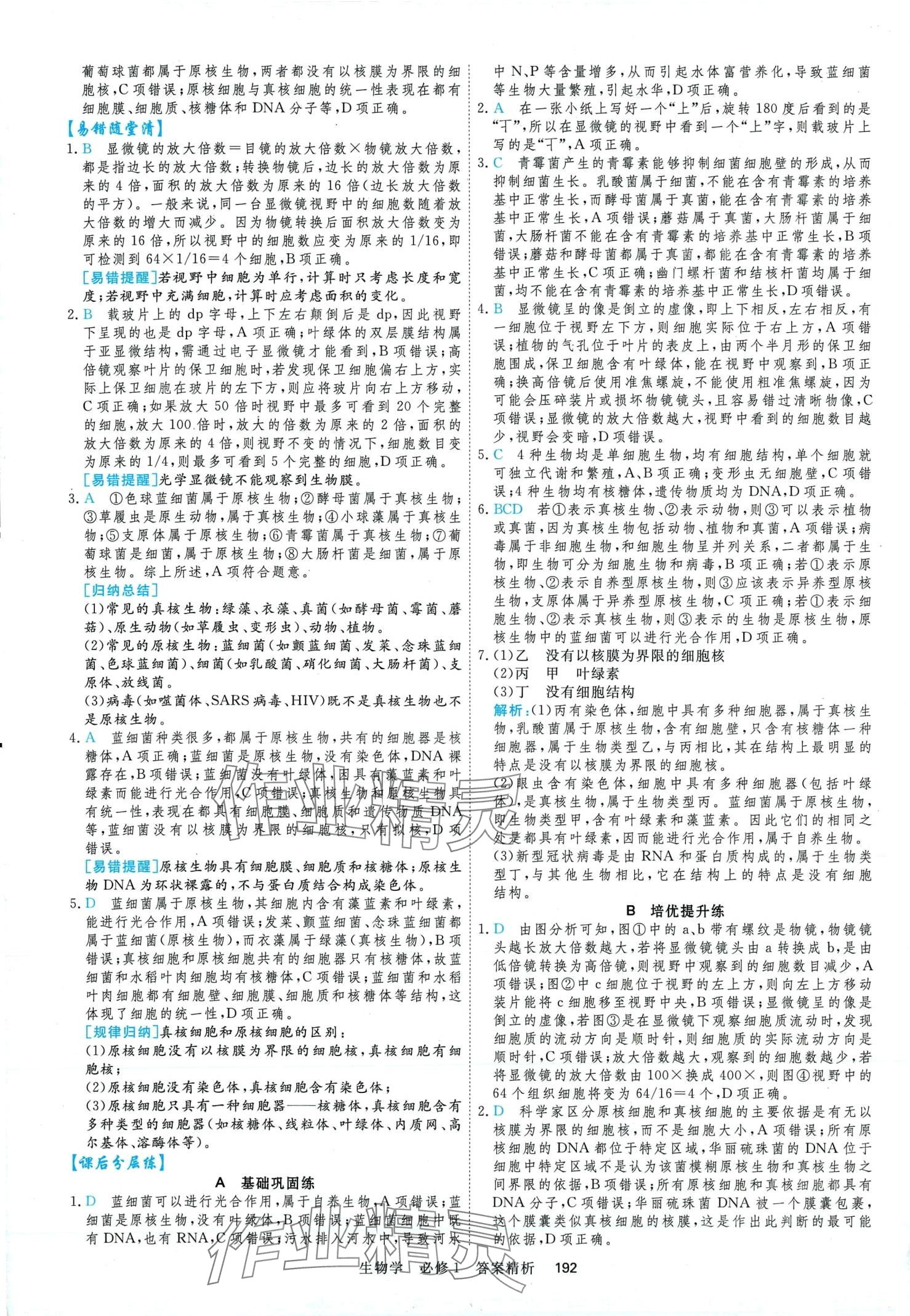 2024年課時(shí)周測(cè)月考高中生物必修1 第4頁(yè)