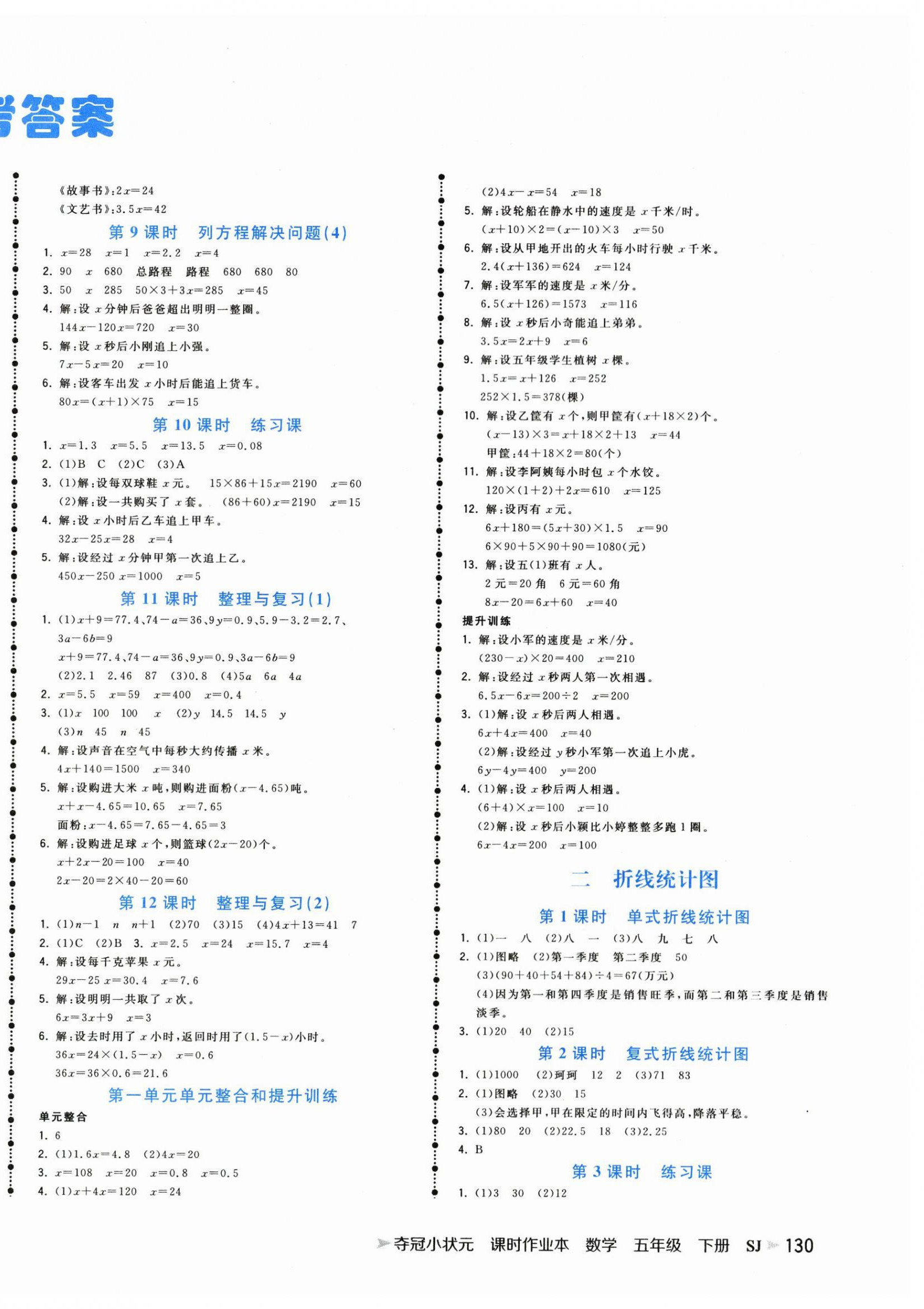 2024年夺冠小状元课时作业本五年级数学下册苏教版 第2页