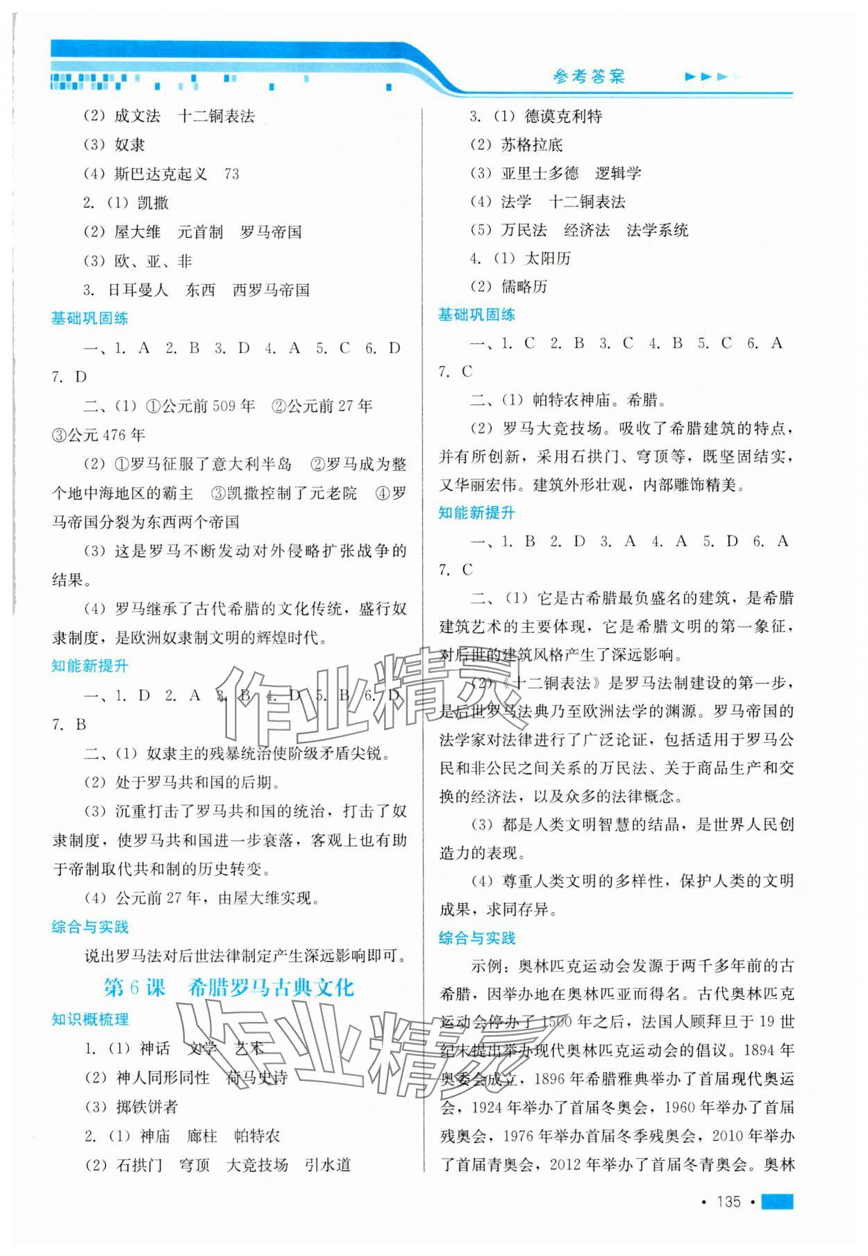 2024年新练习巩固方案九年级历史全一册人教版 第3页