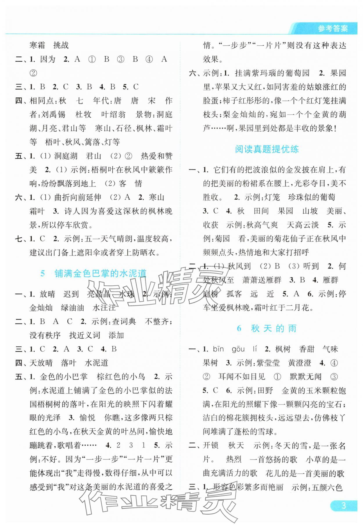 2025年亮點給力提優(yōu)課時作業(yè)本三年級語文上冊人教版 第3頁