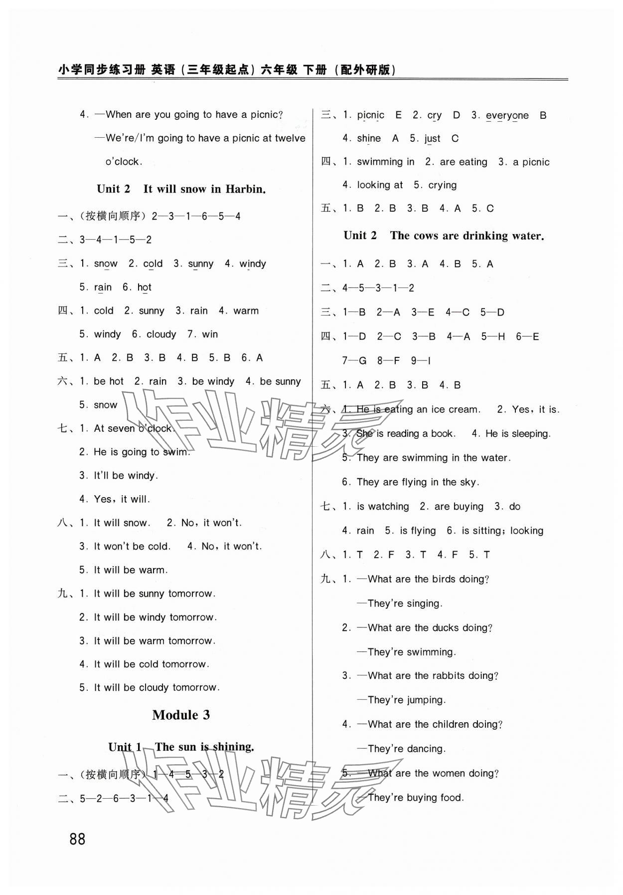 2024年同步練習(xí)冊(cè)外語教學(xué)與研究出版社六年級(jí)英語下冊(cè)外研版山東專版 第2頁