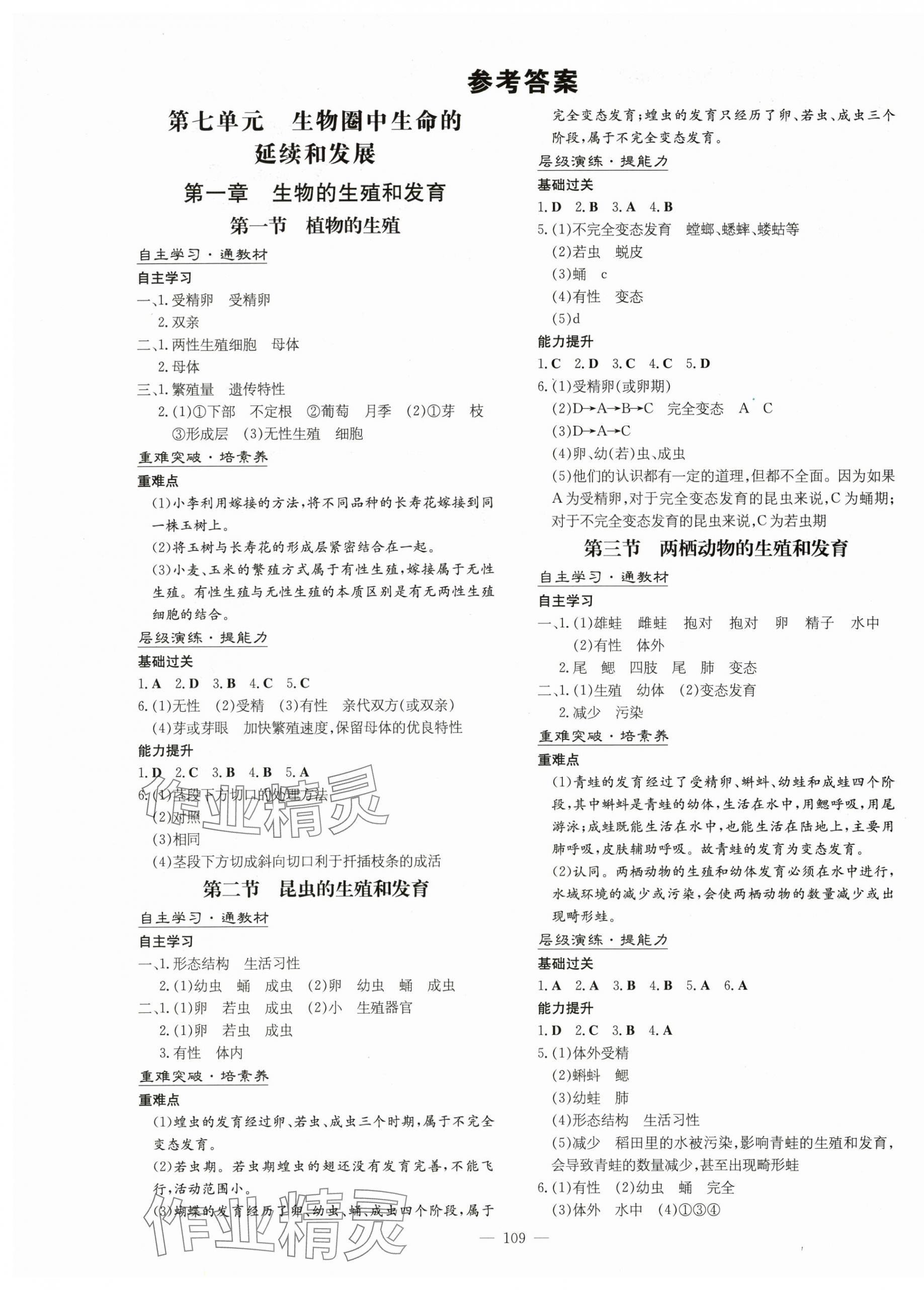 2024年初中同步學(xué)習(xí)導(dǎo)與練導(dǎo)學(xué)探究案八年級(jí)生物下冊(cè)人教版 第1頁(yè)