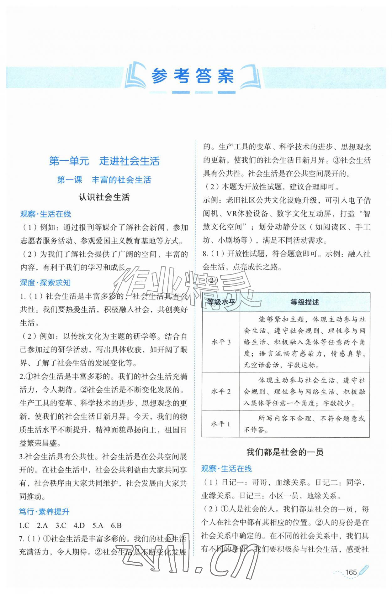 2026年同步练习册山东科学技术出版社八年级道德与法治上册人教版&nbsp;第1页