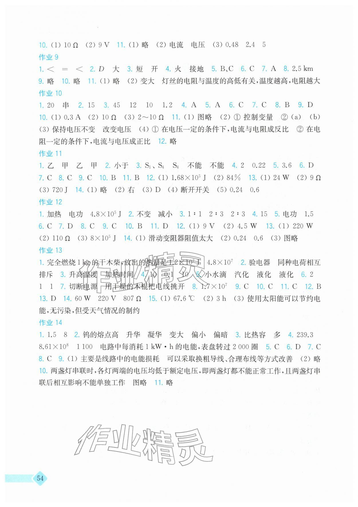 2026年寒假作业上海科学技术出版社九年级物理沪科版&nbsp;第2页