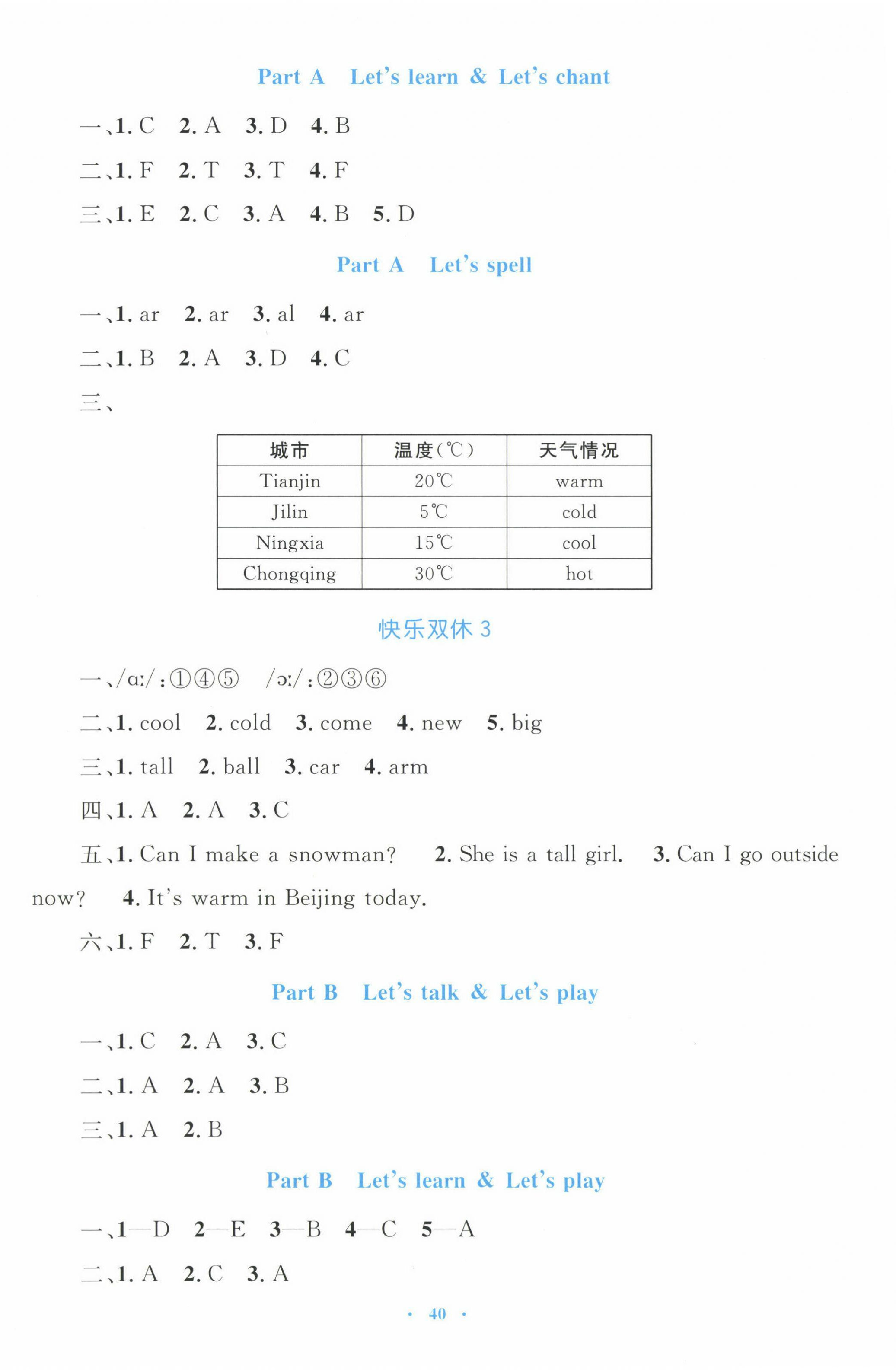 2025年同步學習目標與檢測四年級英語下冊人教版 第4頁