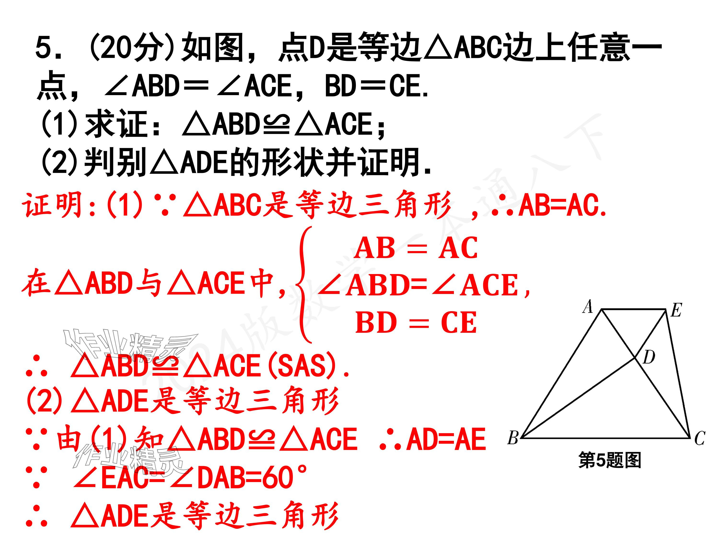 2024年一本通武漢出版社八年級(jí)數(shù)學(xué)下冊(cè)北師大版核心板 參考答案第19頁(yè)