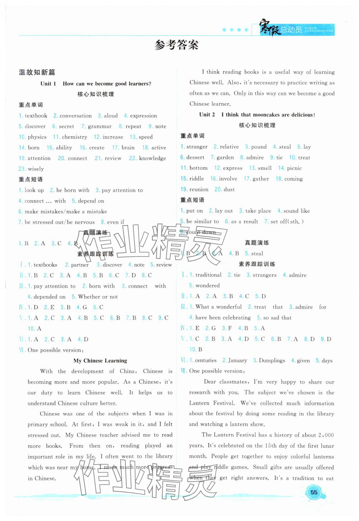 2025年寒假总动员合肥工业大学出版社九年级英语全一册人教版 第1页