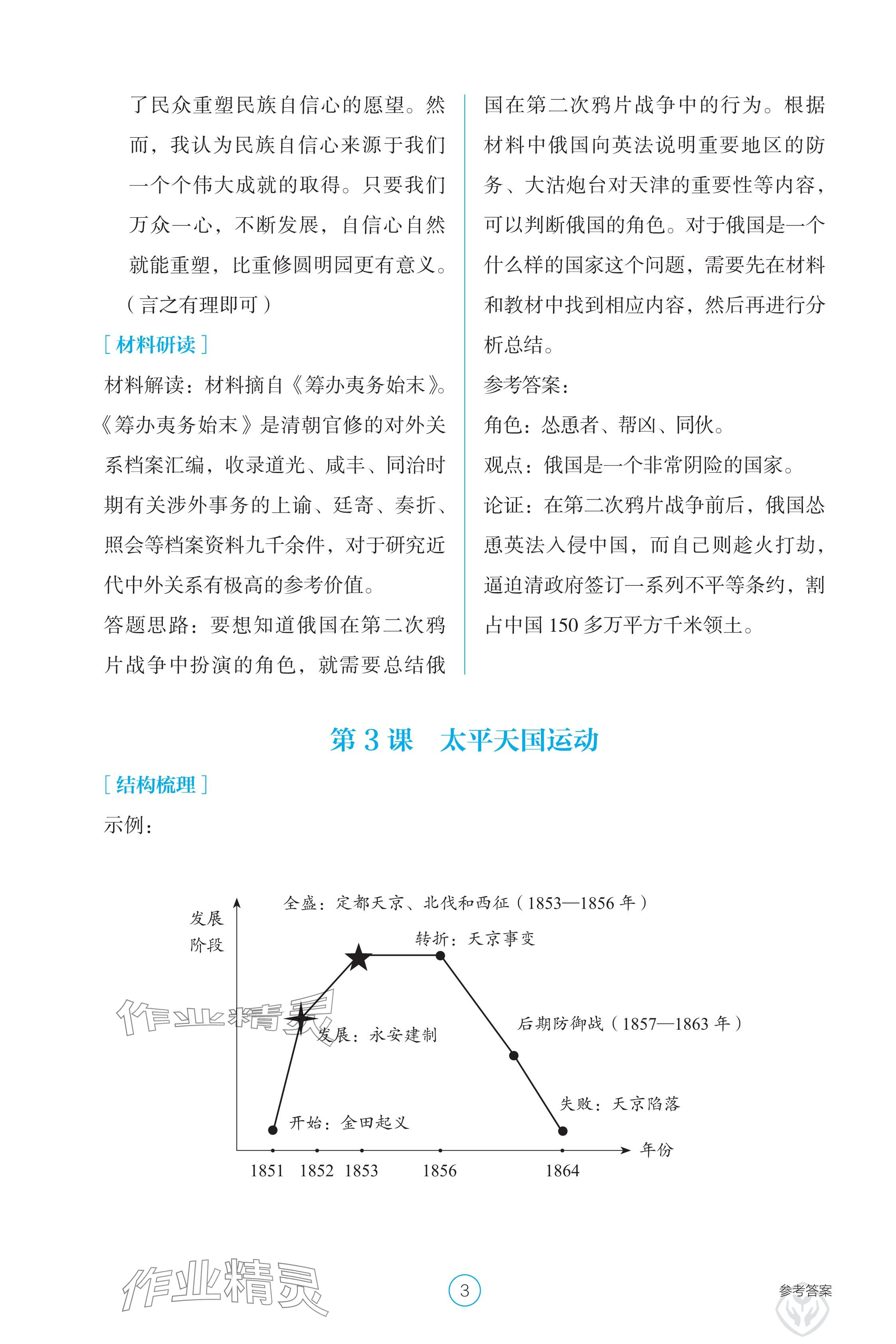 2024年学生基础性作业八年级历史上册人教版 参考答案第3页