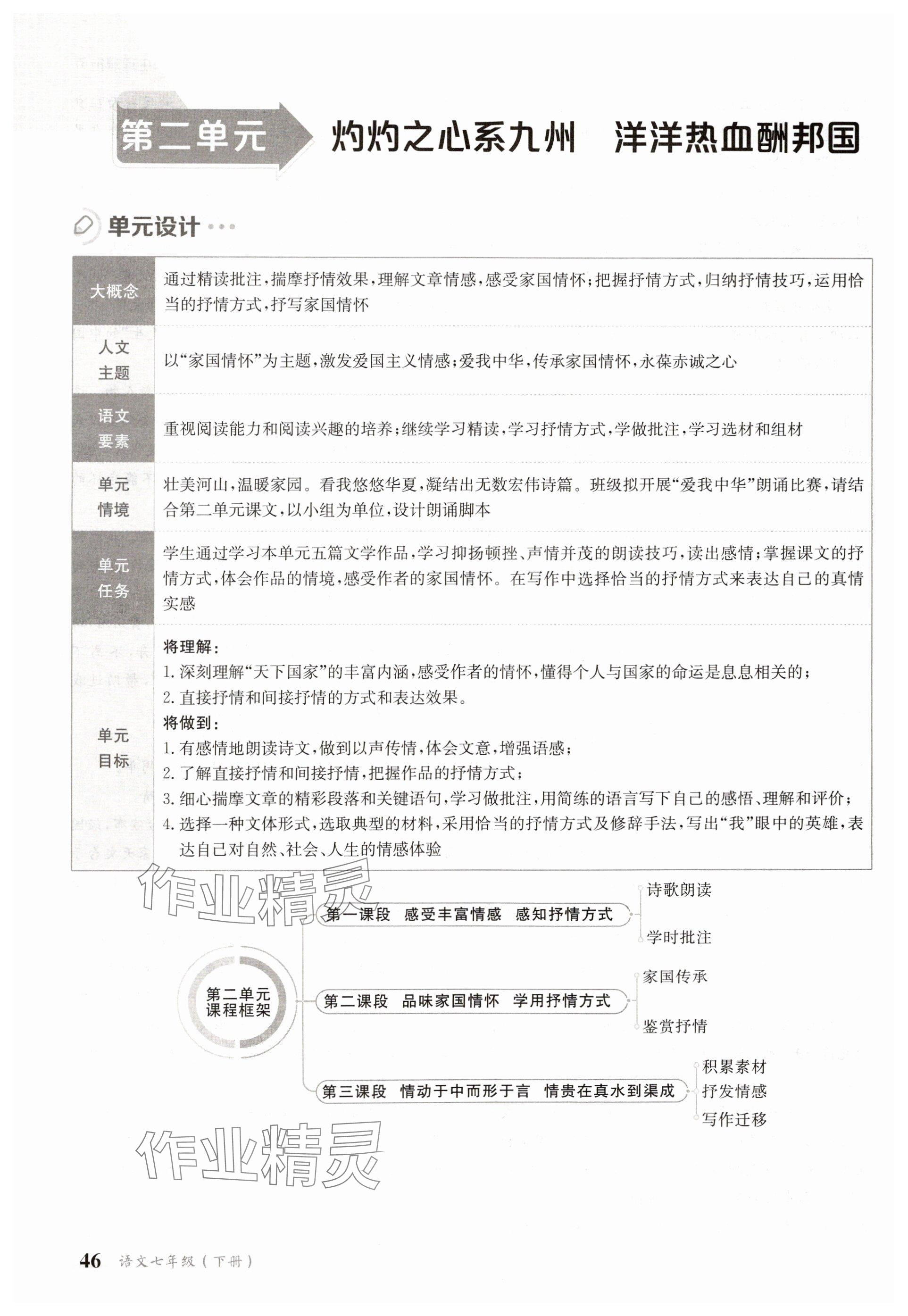2025年金太陽導(dǎo)學(xué)案七年級語文下冊人教版 參考答案第46頁