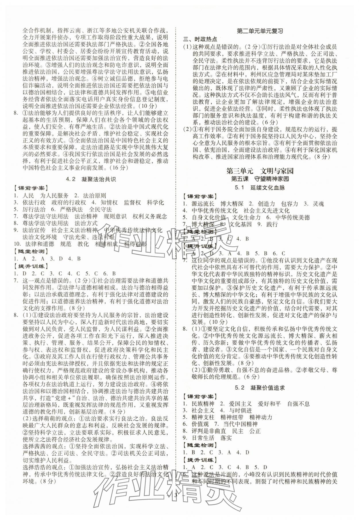 2025年金牌导学案九年级道德与法治全一册人教版&nbsp;第3页