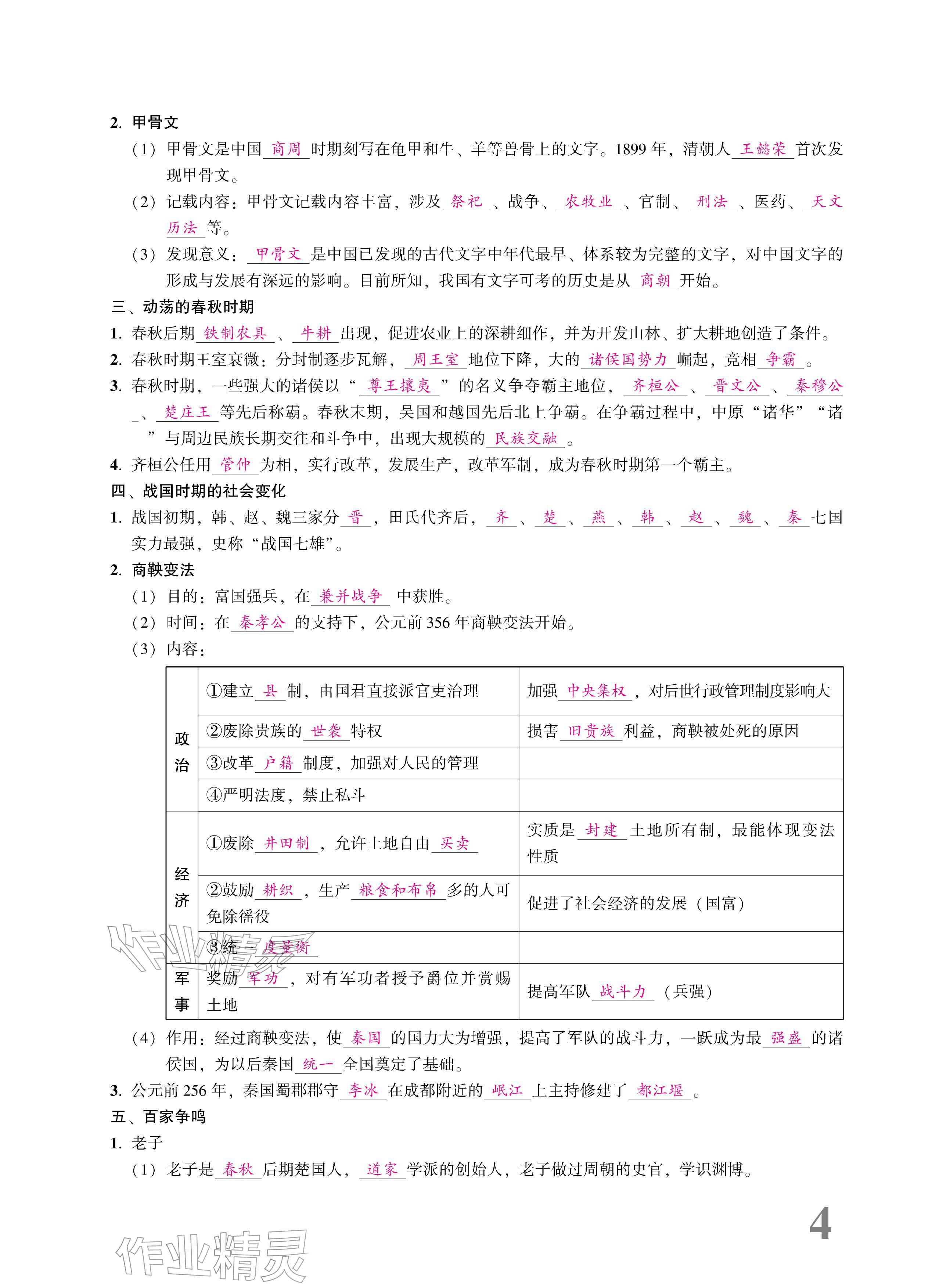 2026年優(yōu)等生中考試題精選歷史安徽專版&nbsp;參考答案第20頁(yè)