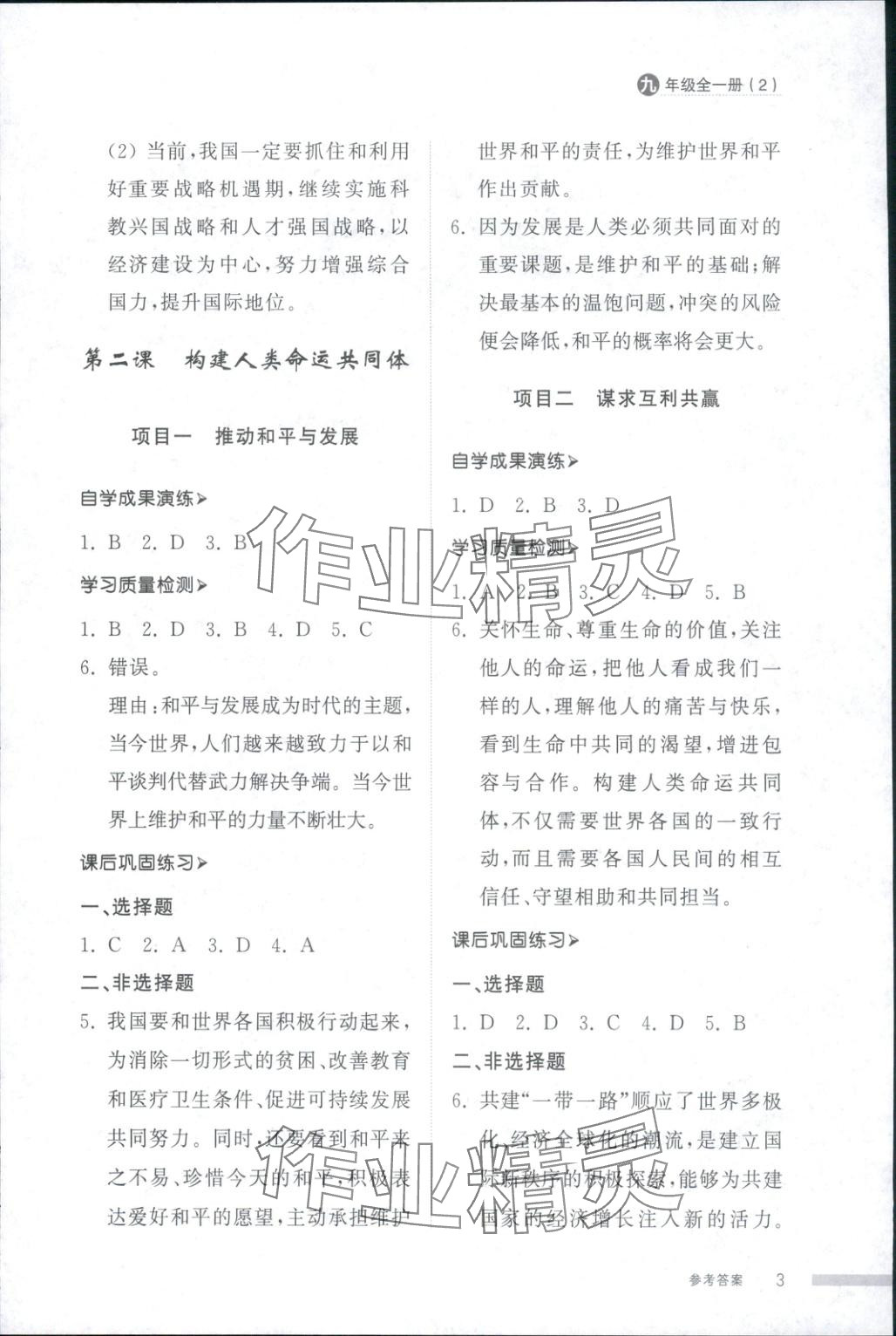 2025年導(dǎo)學(xué)與檢測九年級道德與法治全一冊人教版2&nbsp;第3頁