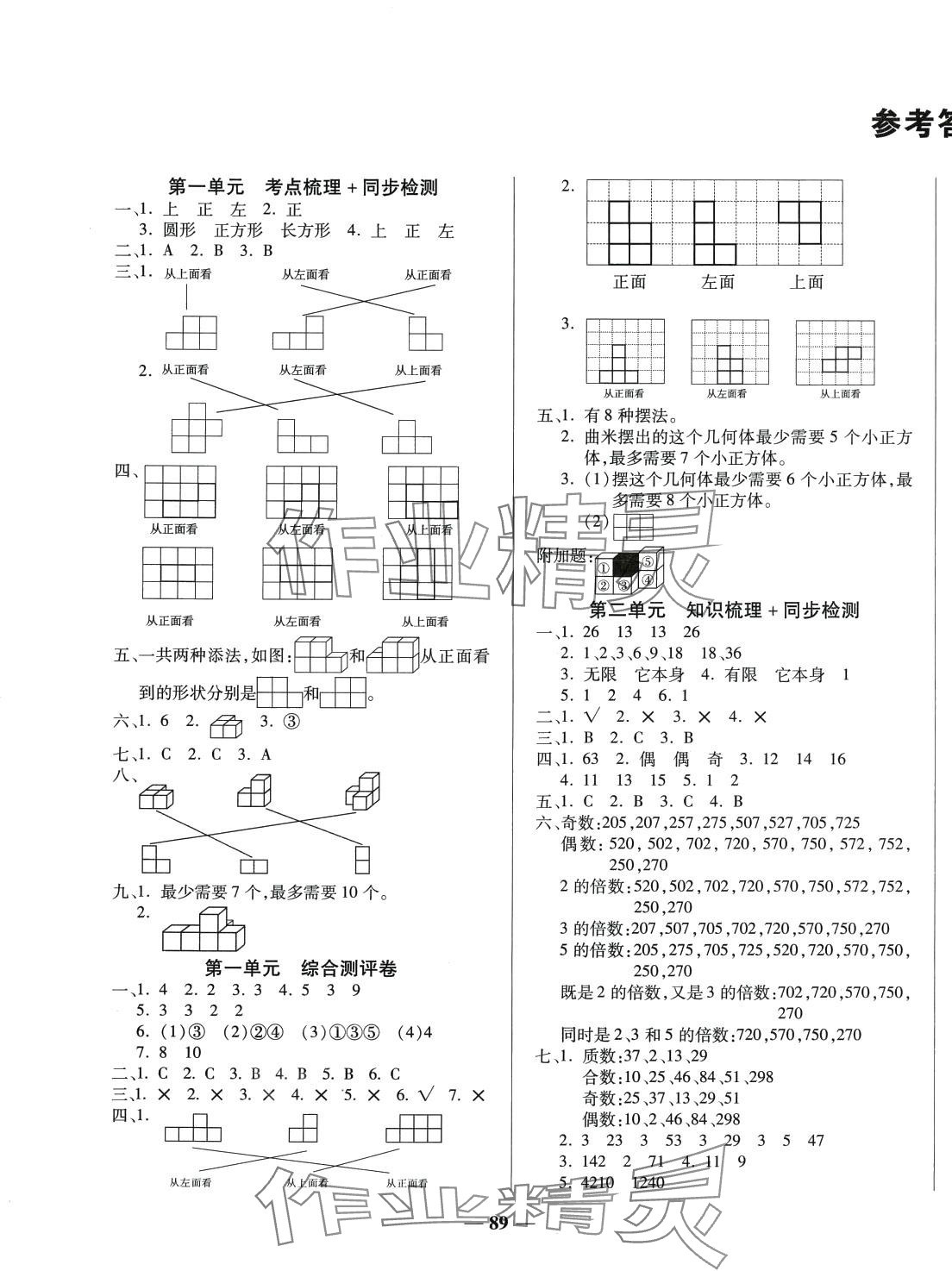 2024年考點梳理名師名校點金100分五年級數(shù)學下冊人教版 第1頁