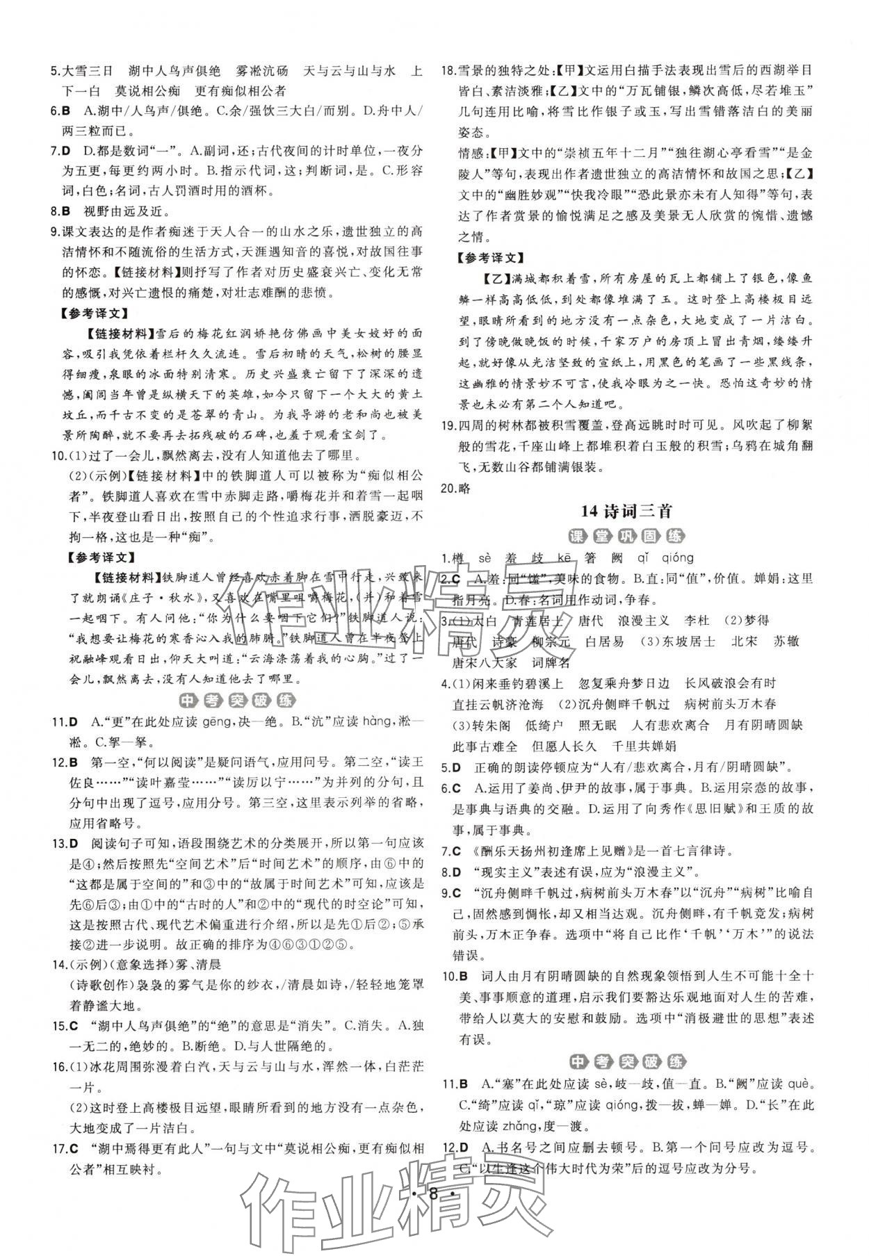 2025年一本同步訓練九年級語文全一冊人教版重慶專版 第8頁