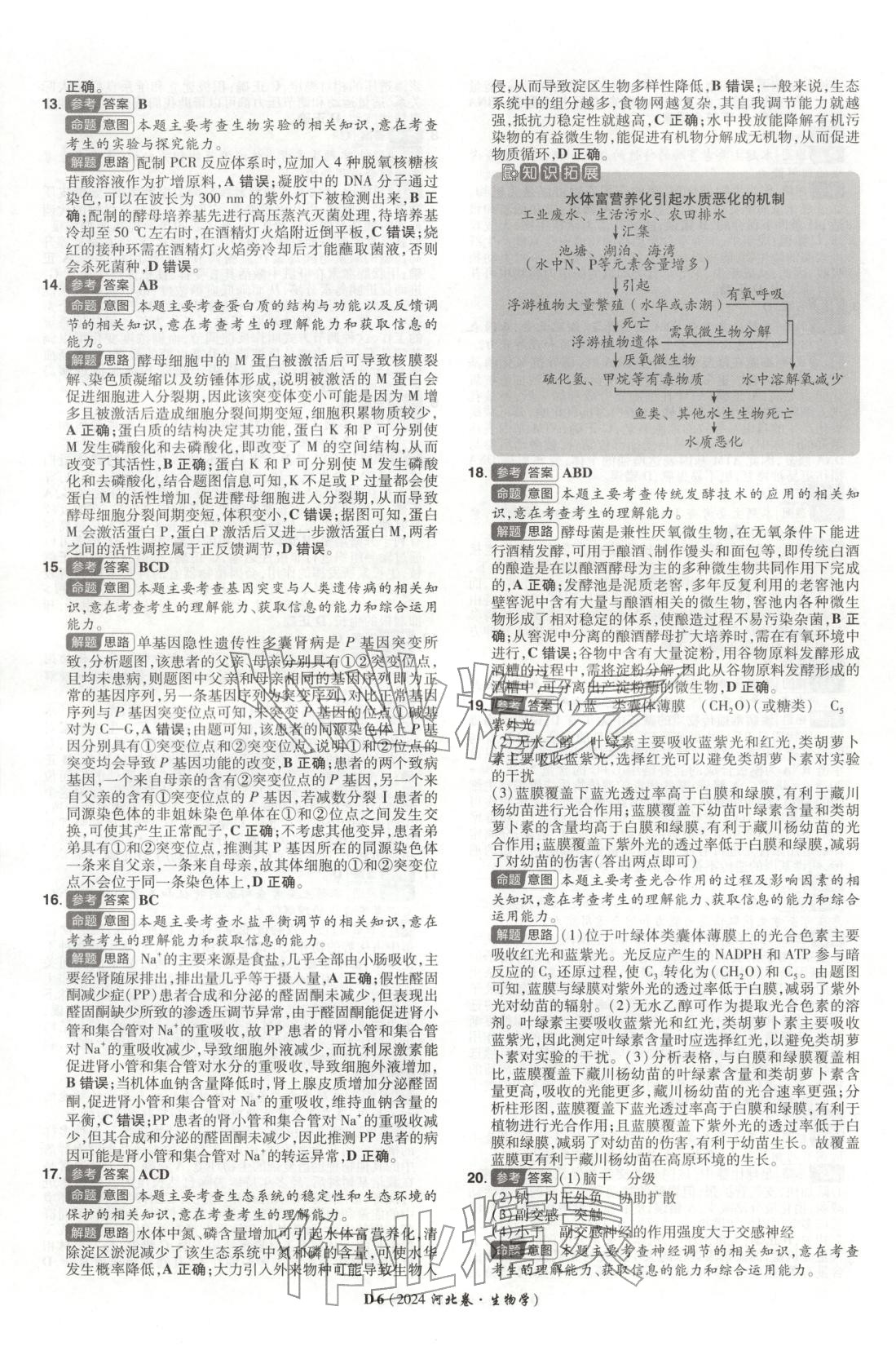 2026年新高考5年真题生物河北专版 第6页