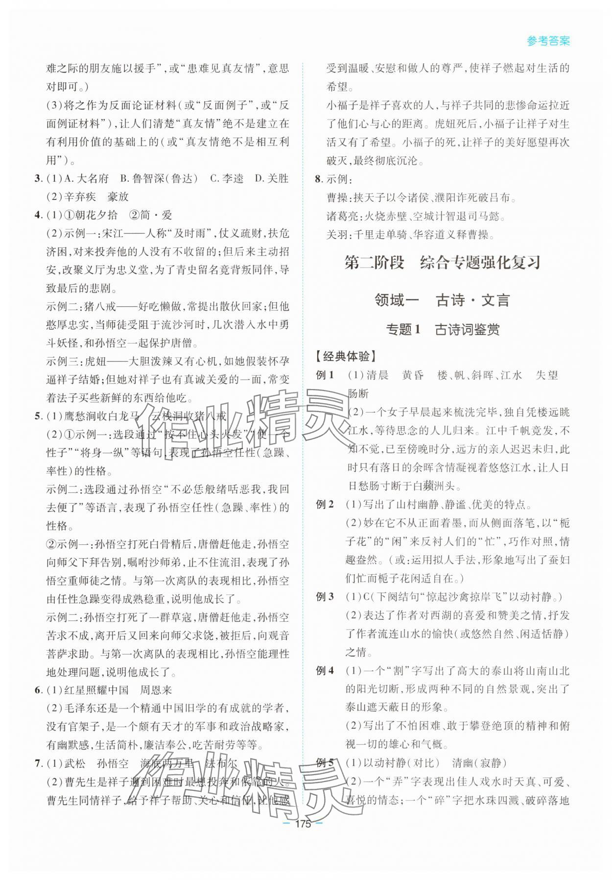 2025年新課堂同步學(xué)習(xí)與探究九年級語文下冊人教版金鄉(xiāng)專版 參考答案第4頁