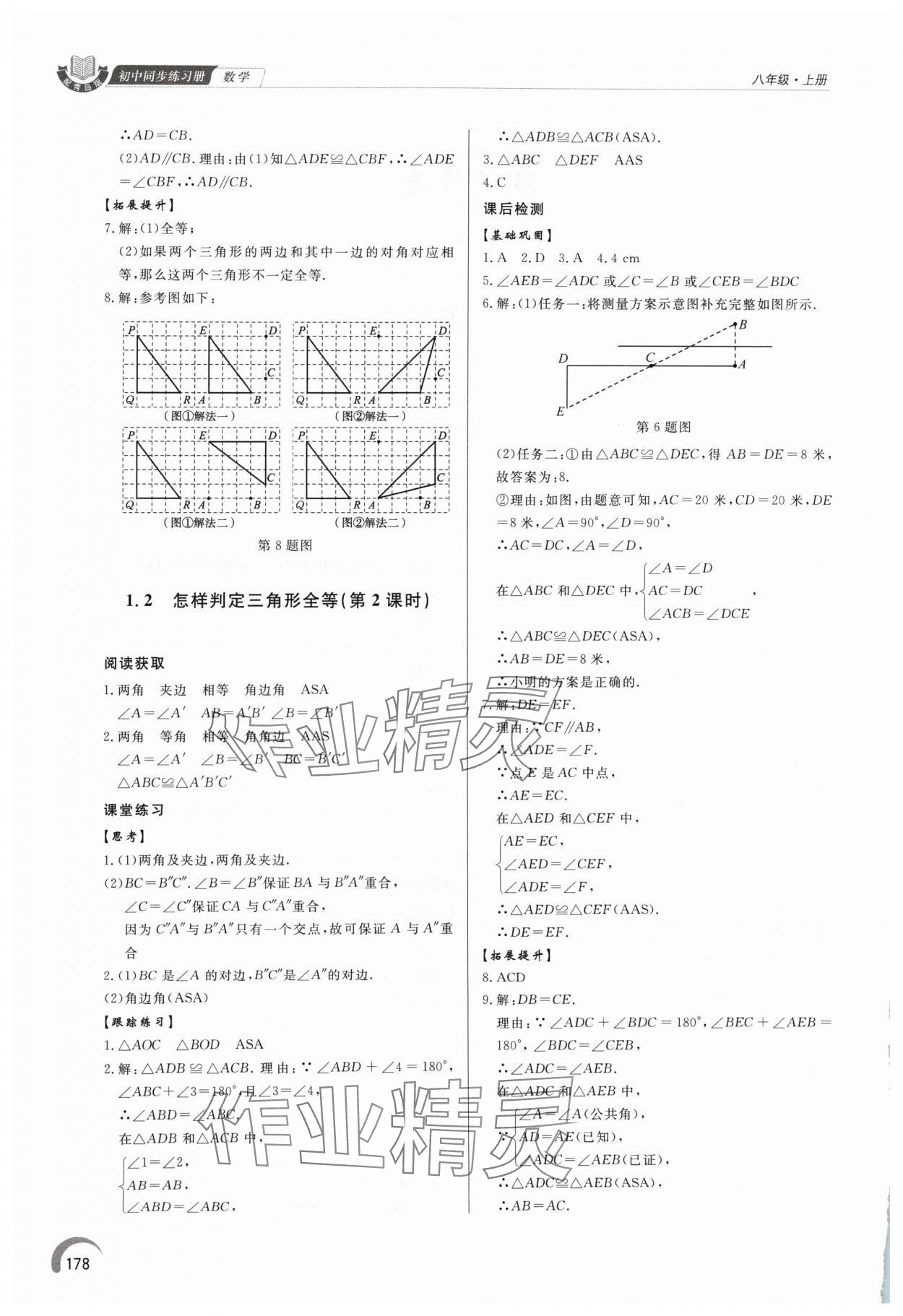 2024年同步練習(xí)冊泰山出版社八年級數(shù)學(xué)上冊青島版 第2頁