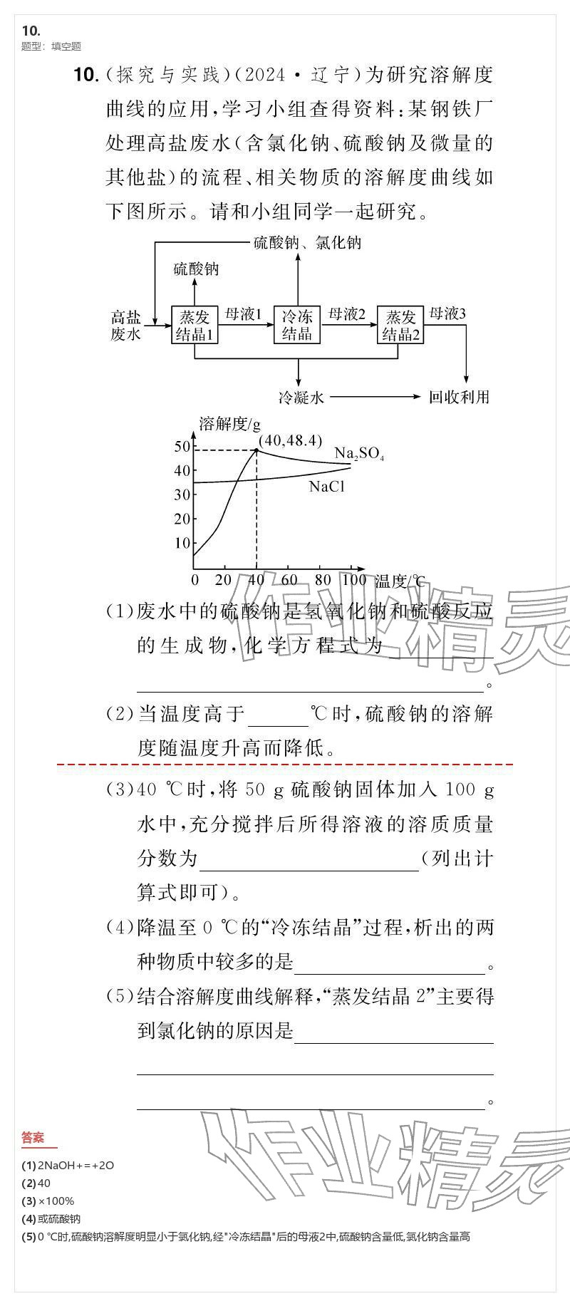 2026年優(yōu)質(zhì)課堂導(dǎo)學(xué)案九年級化學(xué)下冊人教版&nbsp;參考答案第10頁