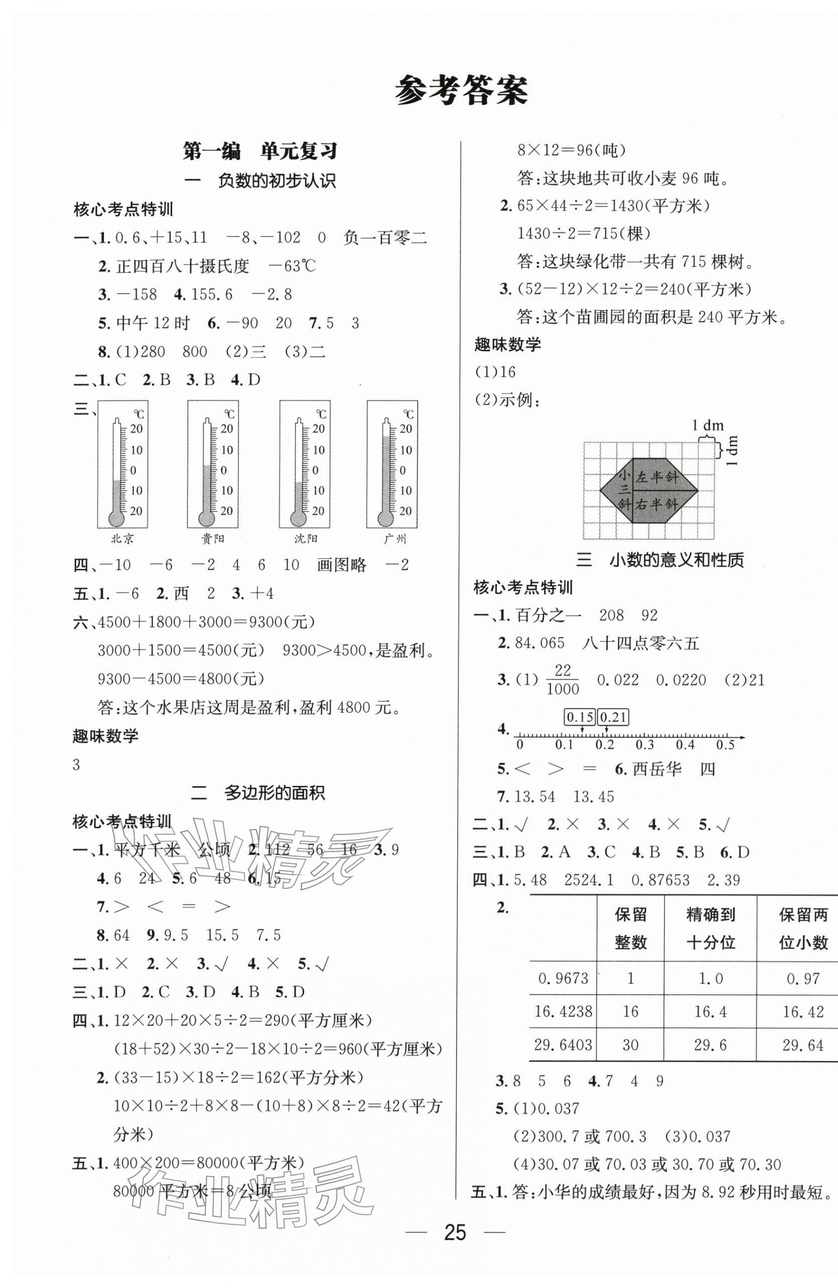 2026年鸿鹄志文化期末冲刺王寒假作业五年级数学苏教版&nbsp;第1页