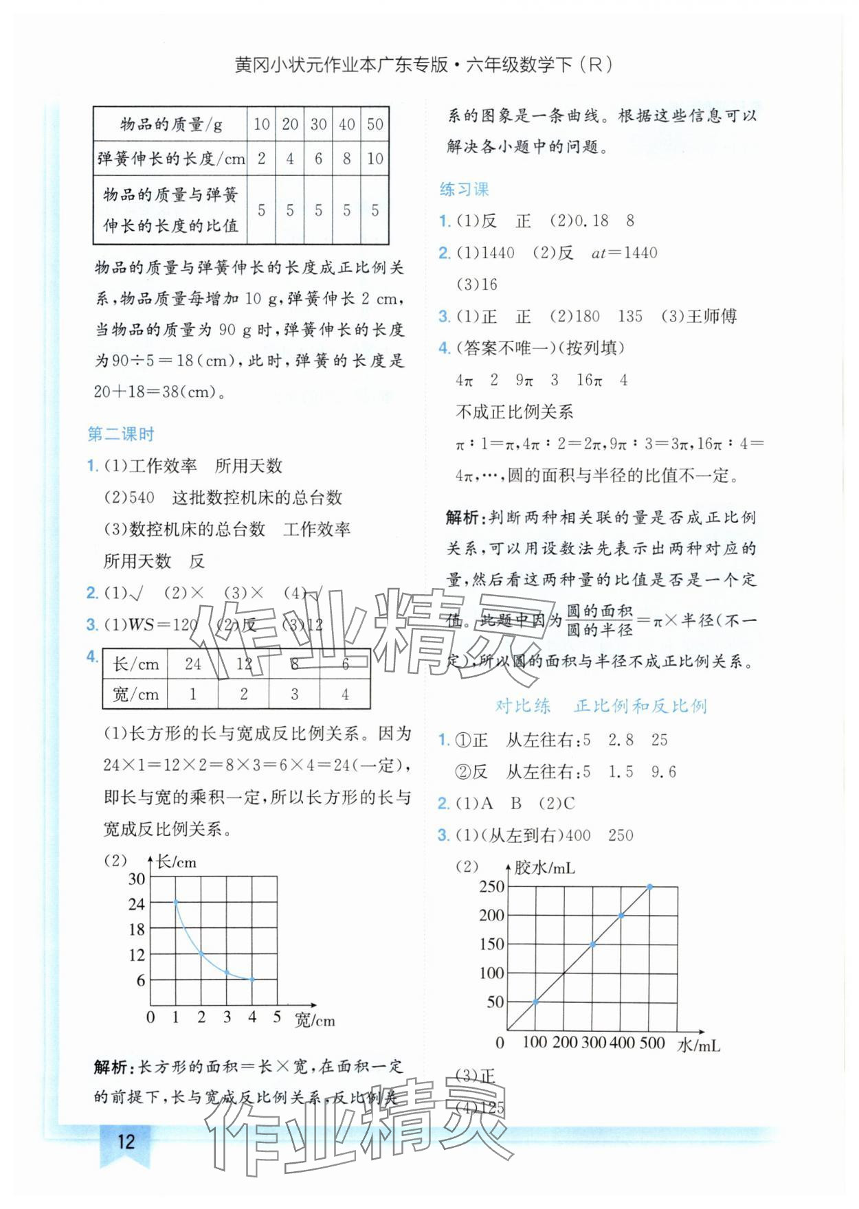 2025年黃岡小狀元作業(yè)本六年級數(shù)學(xué)下冊人教版廣東專版 參考答案第12頁