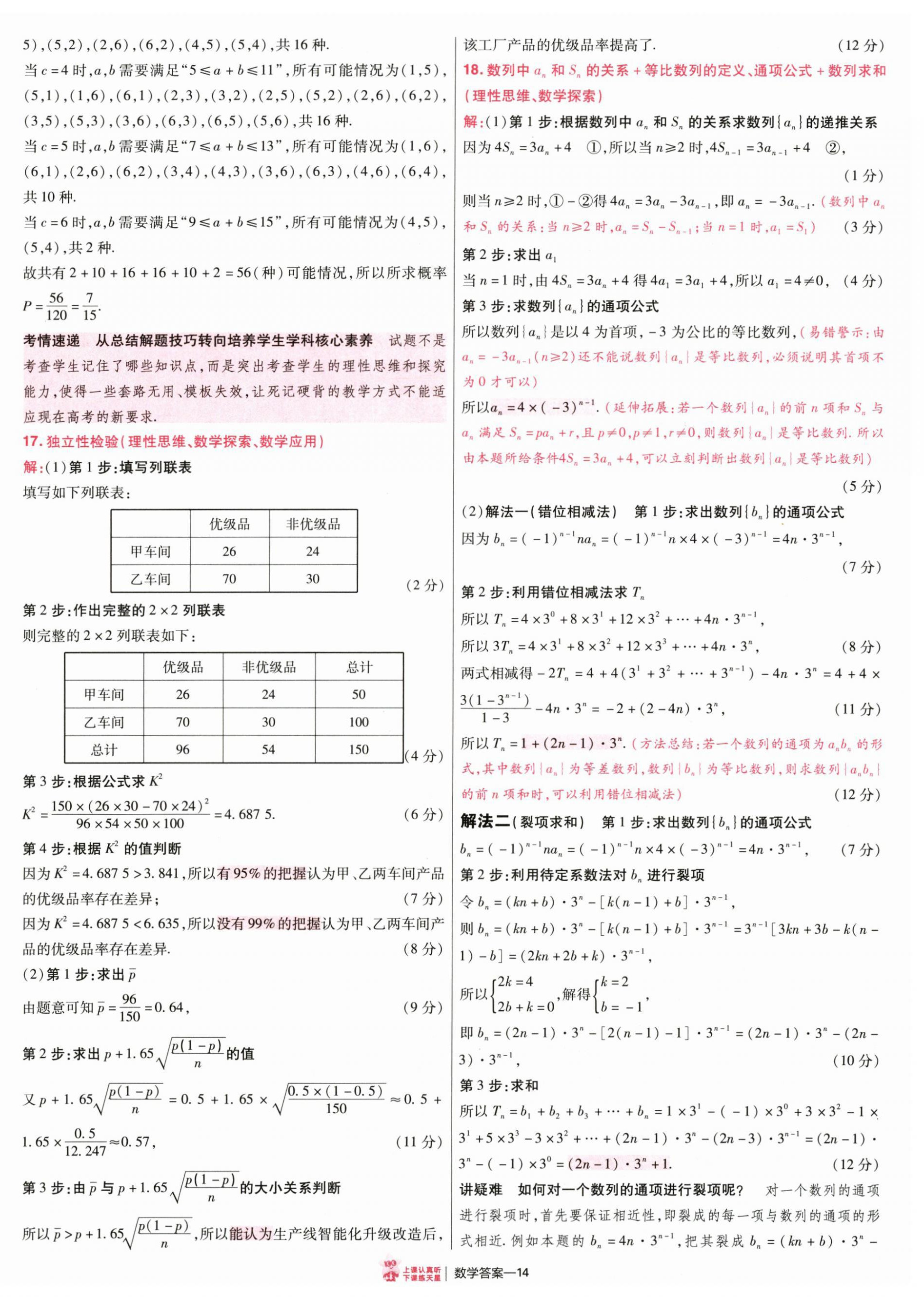 2025年金考卷特快專遞高中數(shù)學(xué) 參考答案第13頁