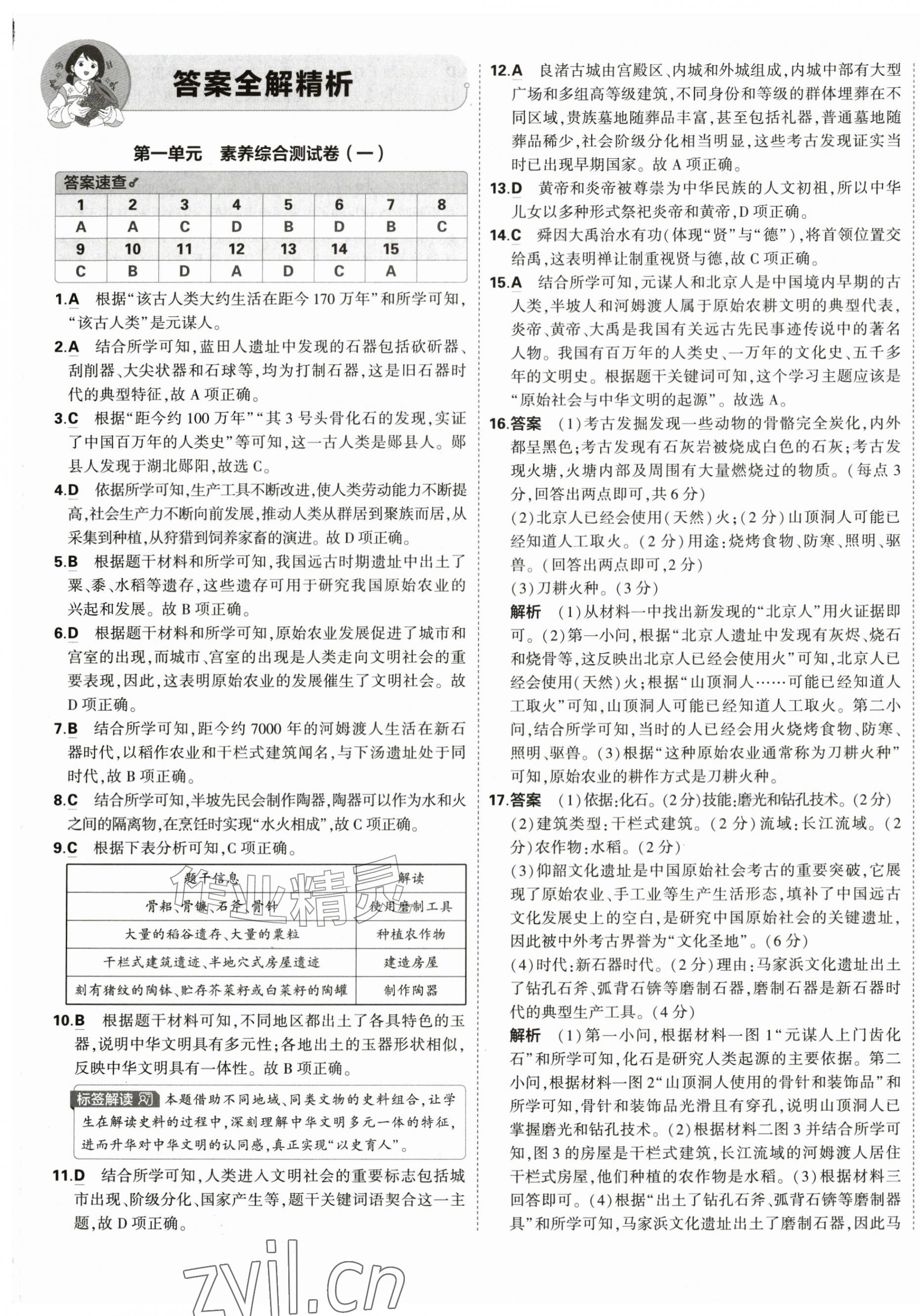 2026年5年中考3年模拟初中试卷七年级历史上册人教版&nbsp;第1页