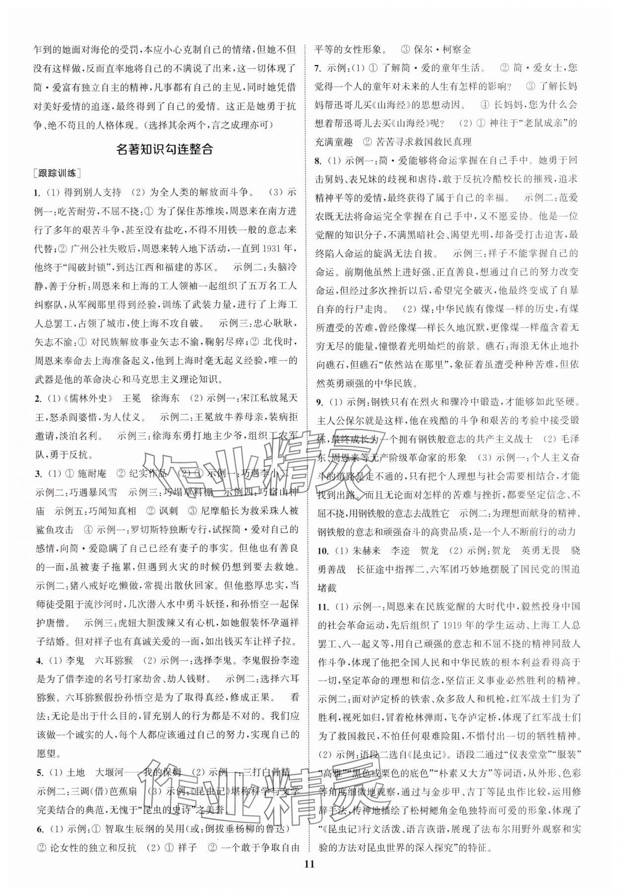 2024年通城学典通城1典中考复习方略语文南通专用 参考答案第10页