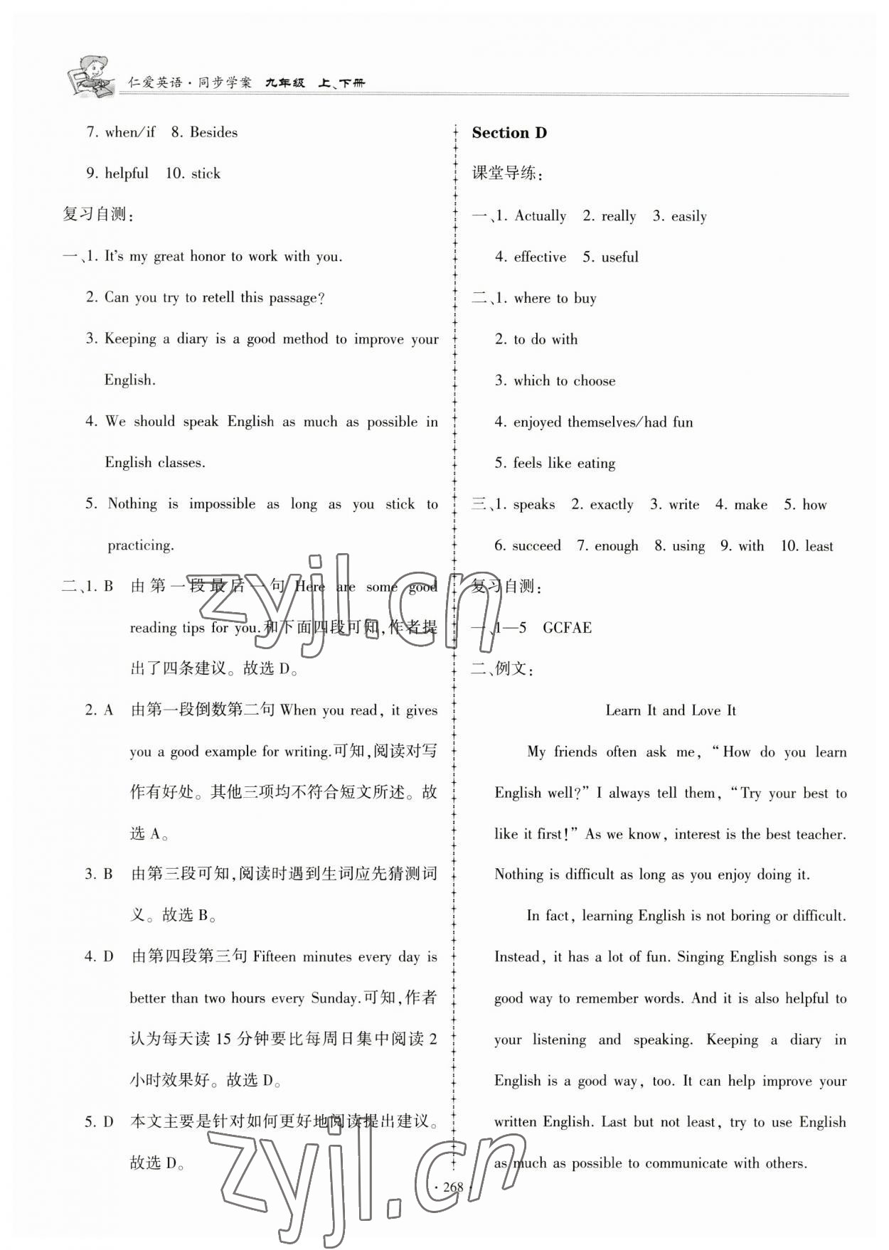 2023年仁爱英语同步学案九年级全一册仁爱版 第25页