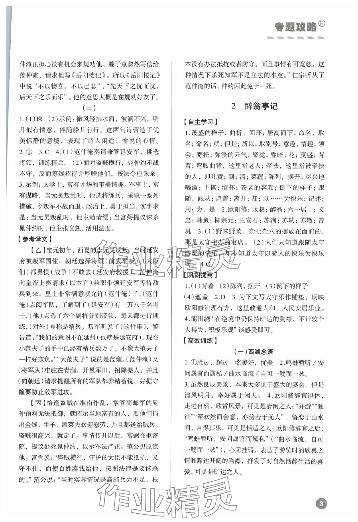 2023年專題攻略課內(nèi)外古詩(shī)文閱讀高效訓(xùn)練九年級(jí)中考版 參考答案第2頁(yè)